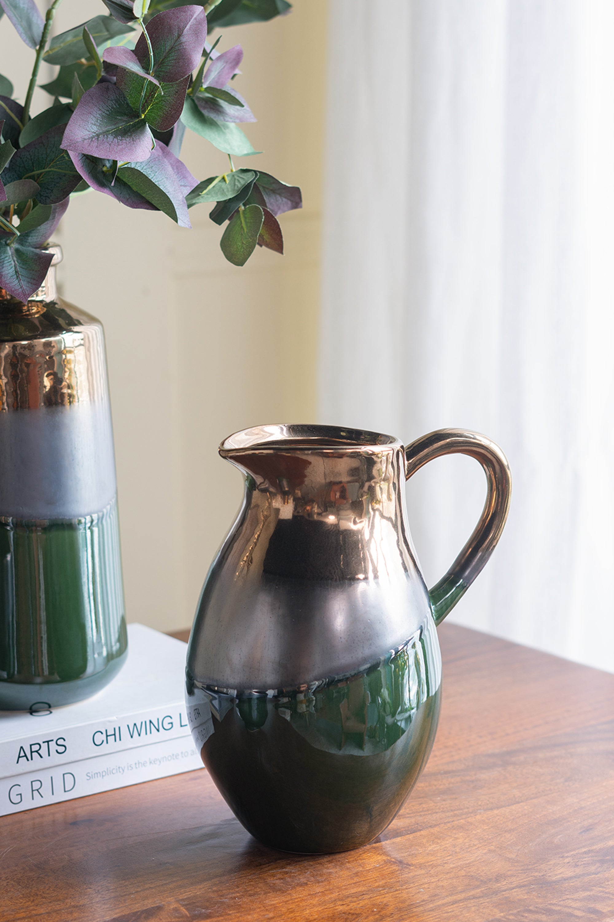 Two-Tone Glass Jar for Dining Console & Tabletop Decor