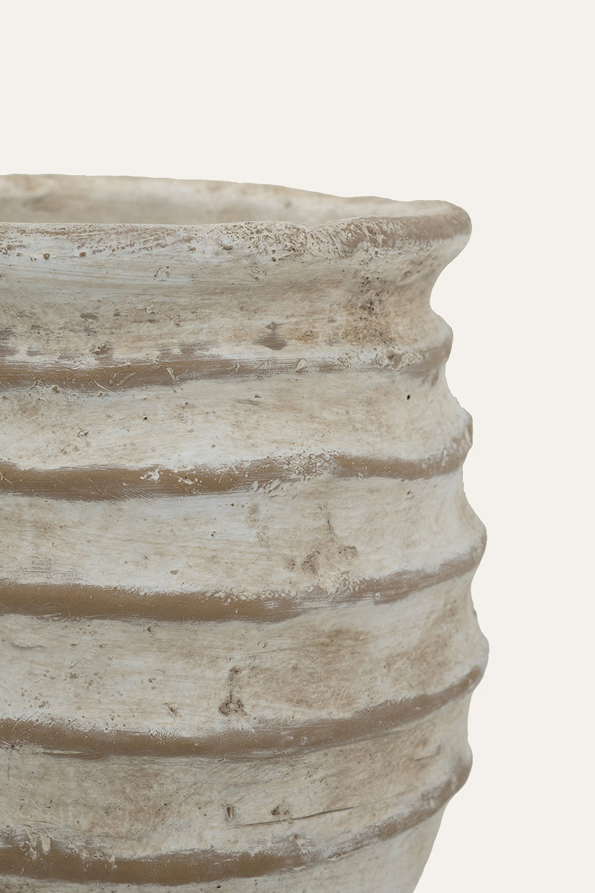 Ribbed Rustic Planter Antique Finish Decorative Pot