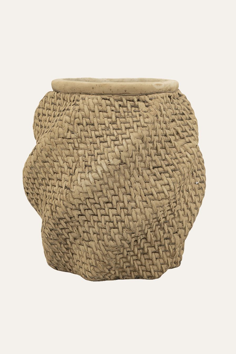 Basket Weave Planter Rustic Decorative Pot