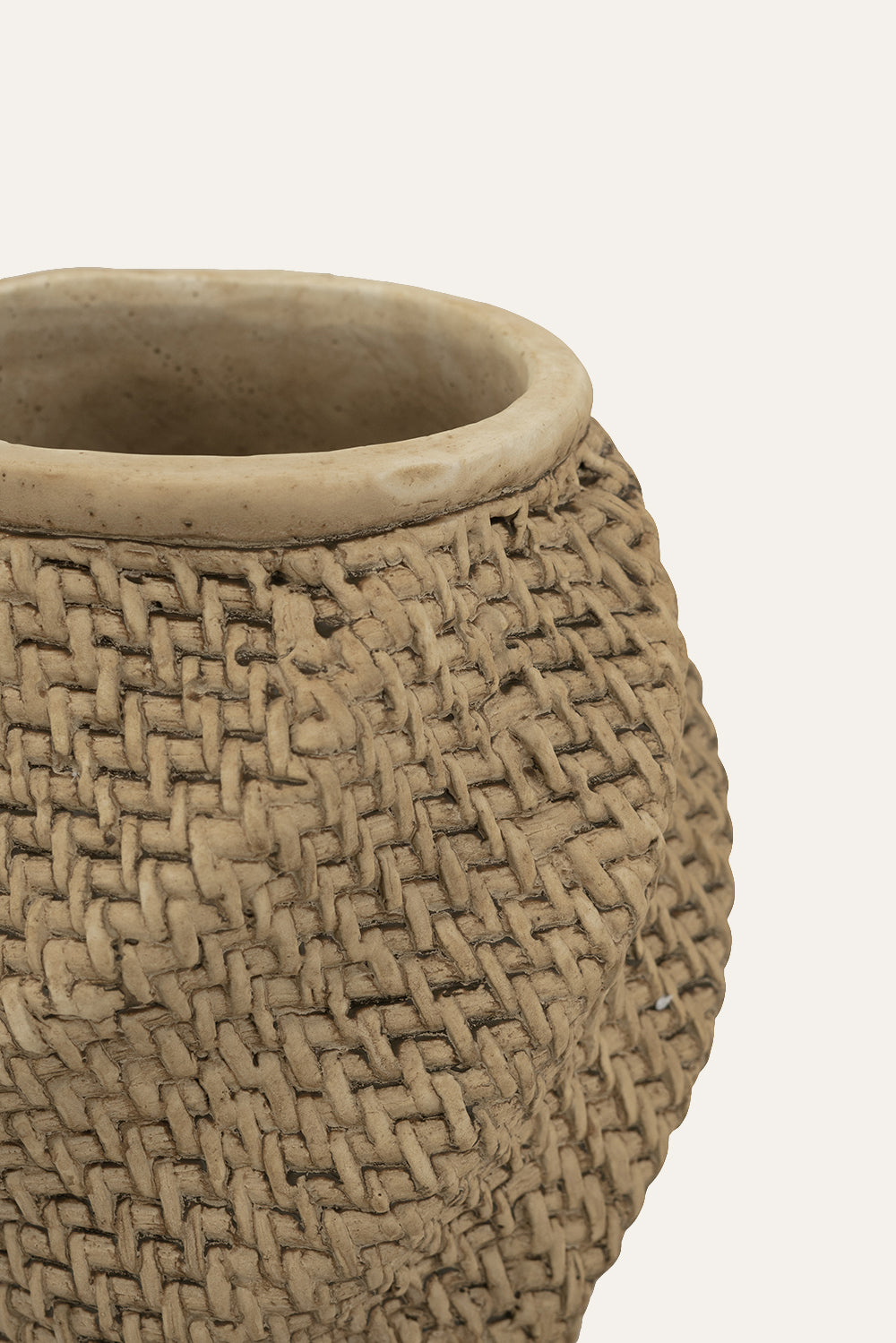 Basket Weave Planter Rustic Decorative Pot