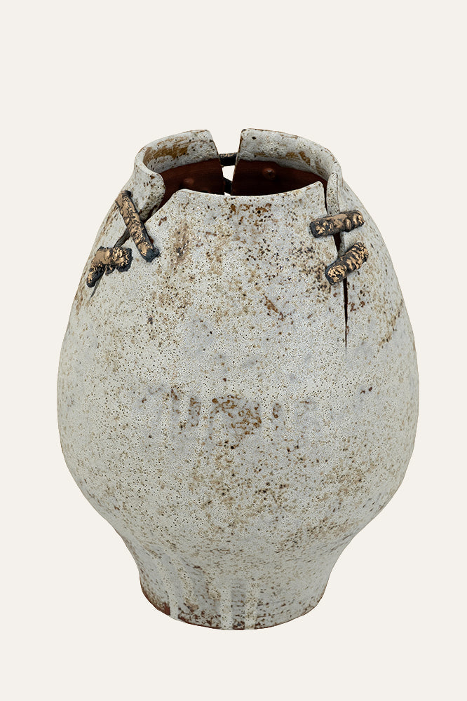 Distressed Ceramic Vase Antique Look Décor