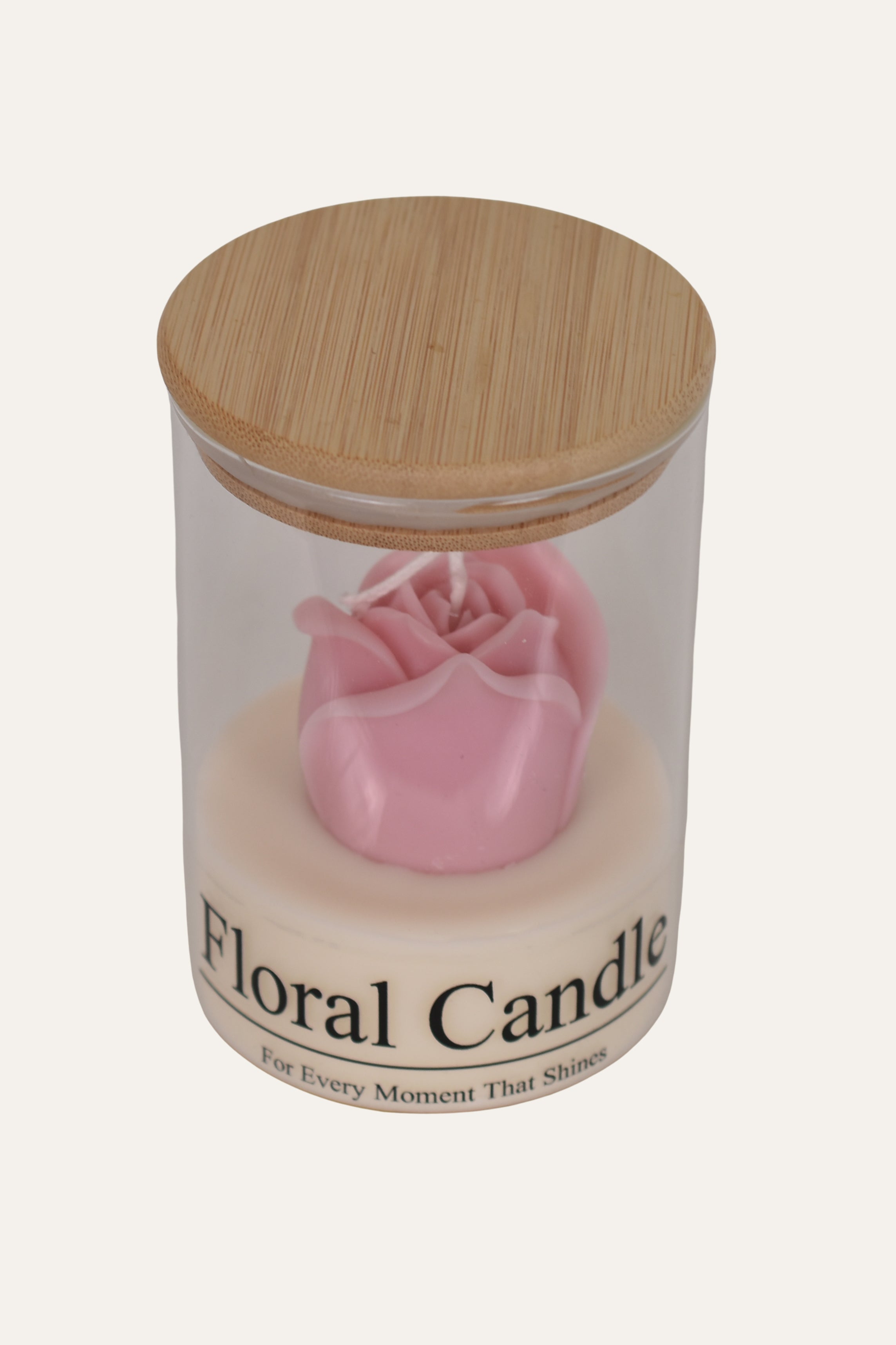 Pink Floral Candle in Glass Jar