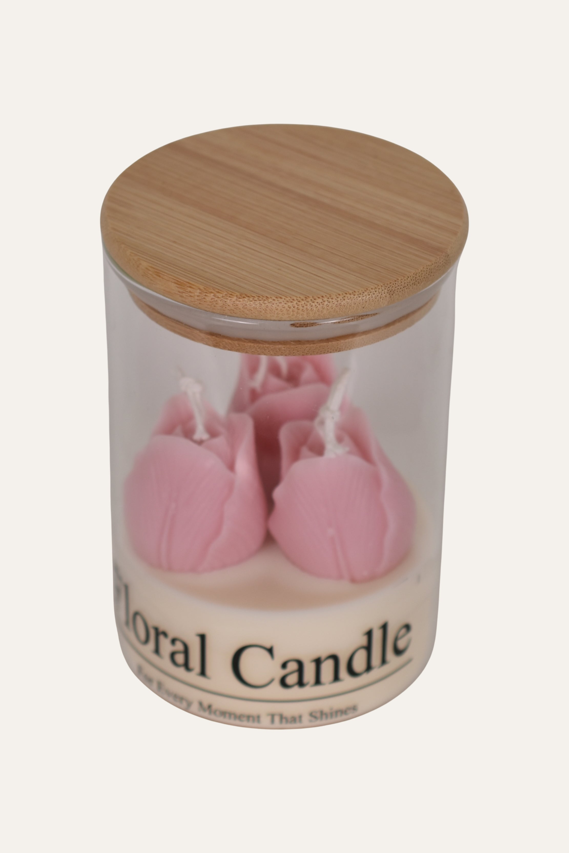 Pink Floral Candle