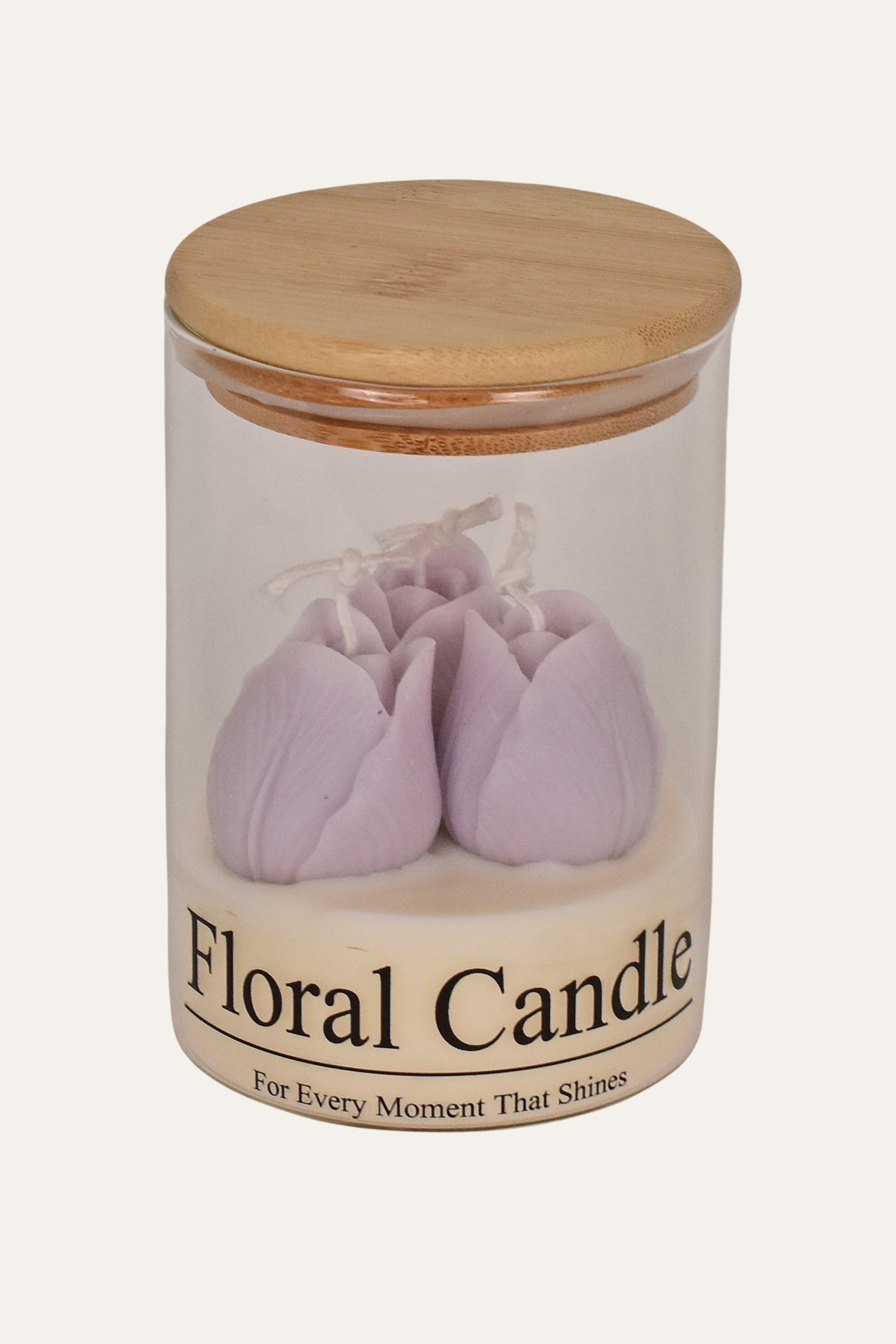 Purple Floral Candle