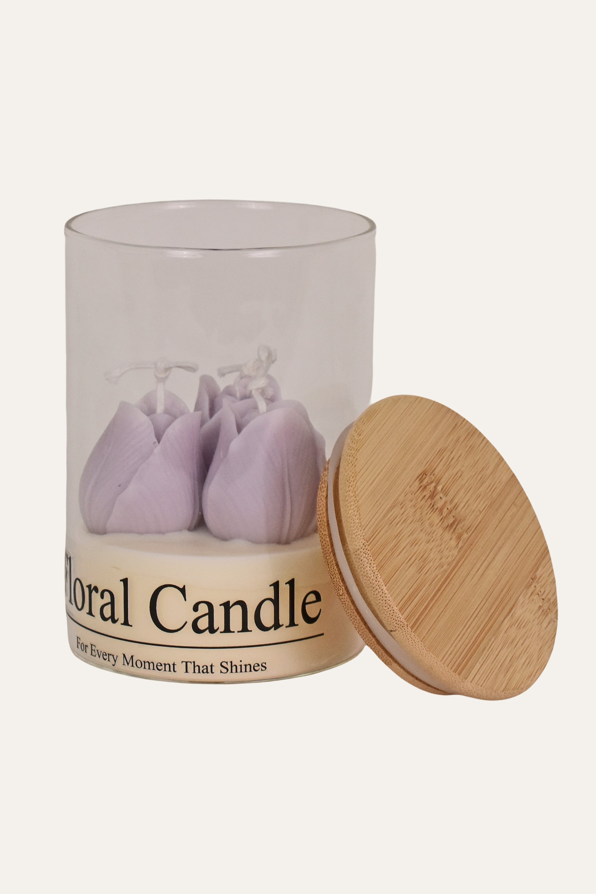 Decorative Purple Floral Candle
