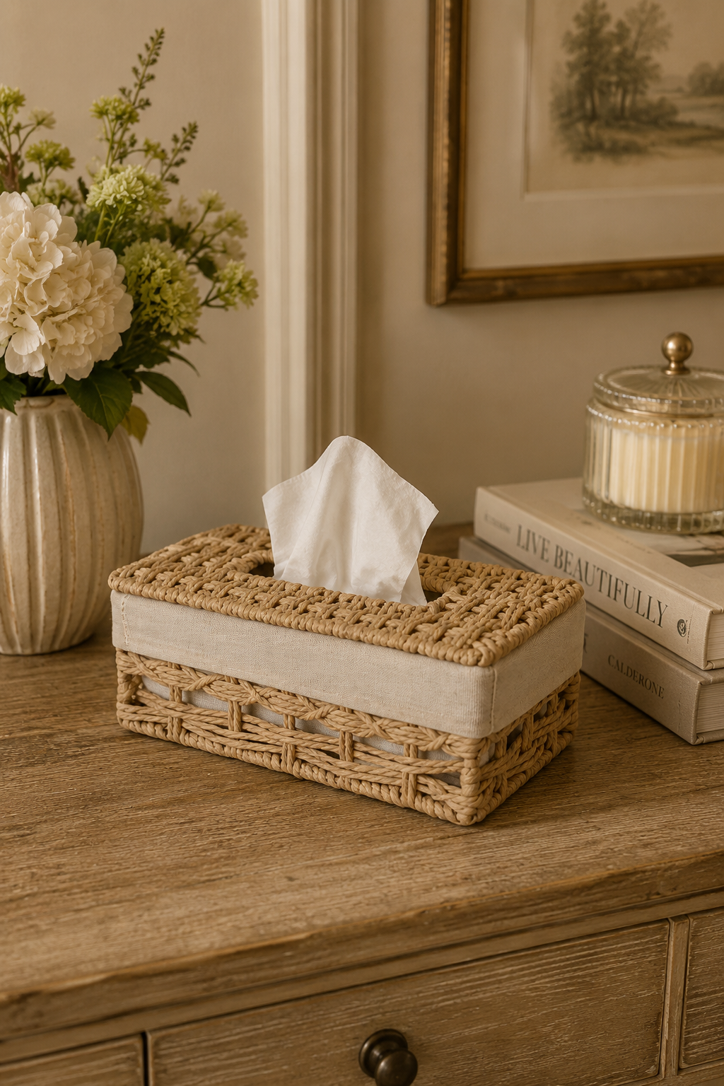 Woven Paper & Cotton Tissue Box