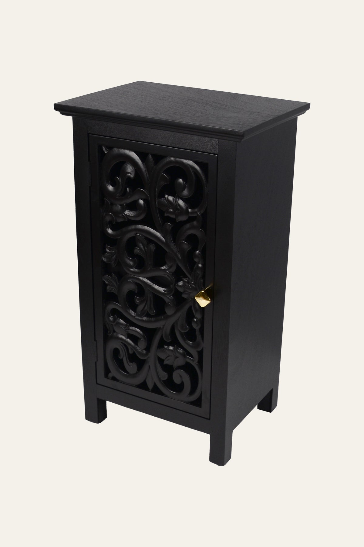 Carved Wooden 1 Door Cabinet