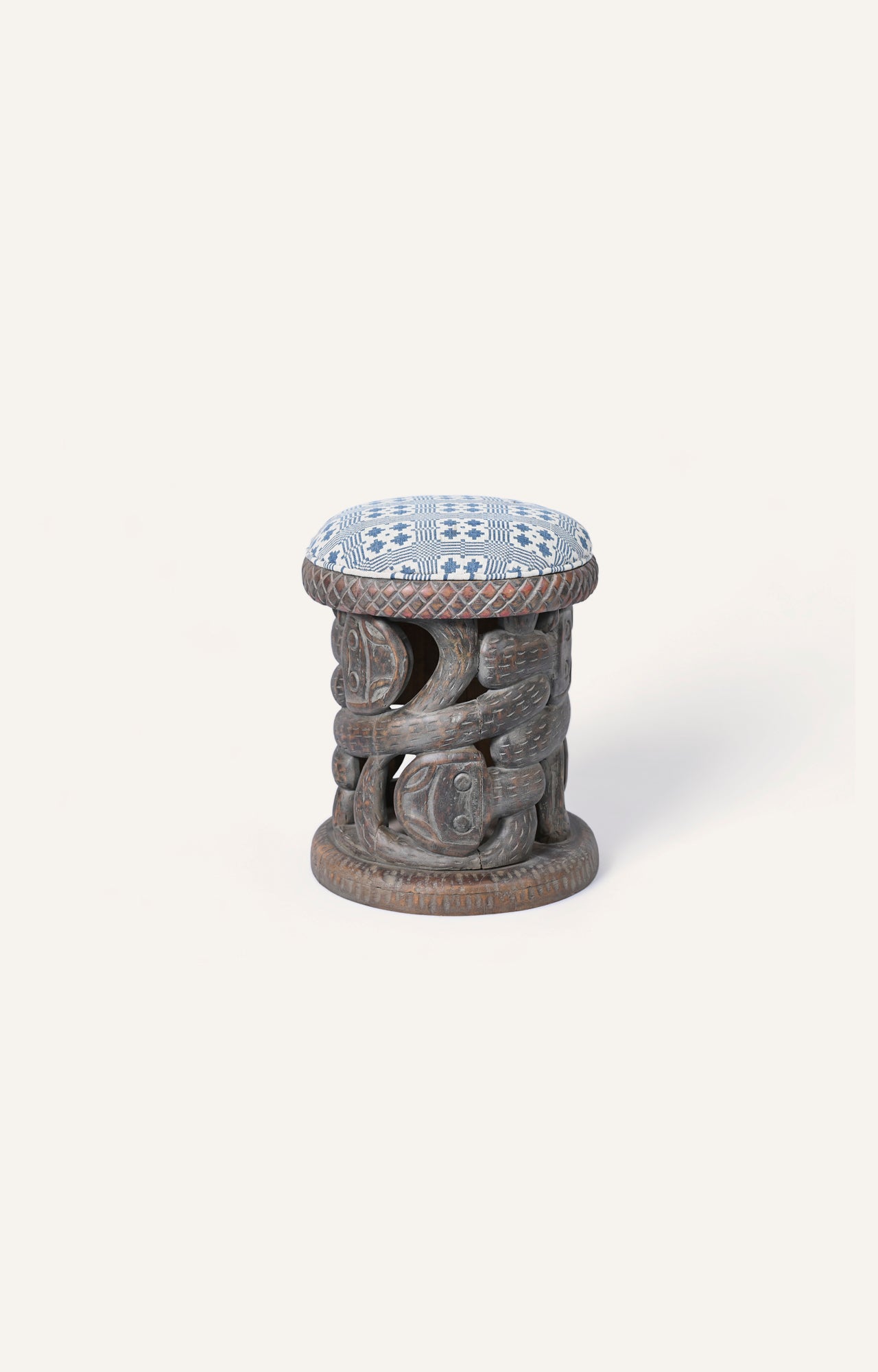 Carved wooden African stool_3