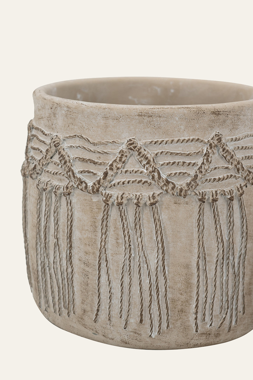 Ceramic planter with decorative patterns 