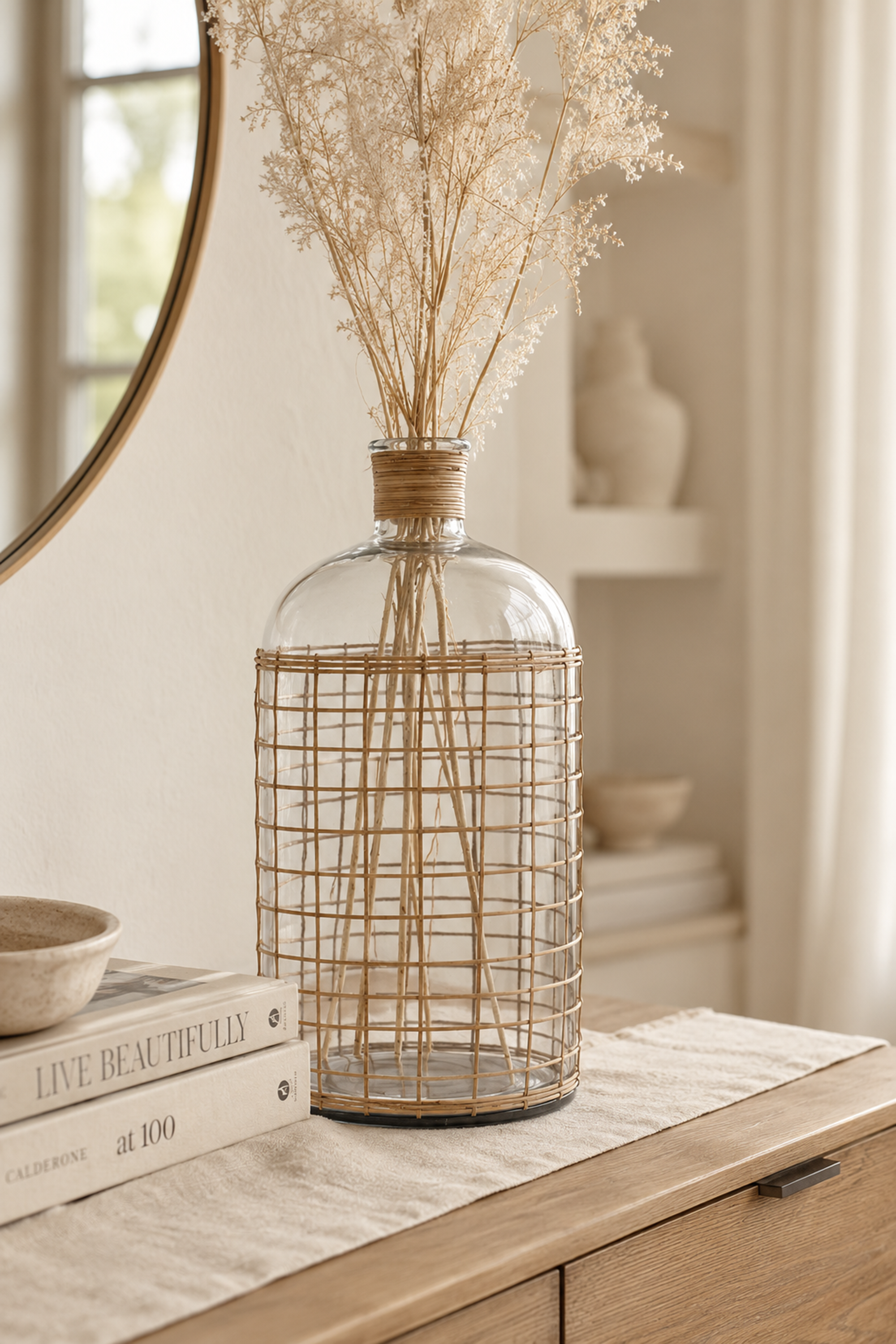 Carboy Glass Bottle with Fiber Weave