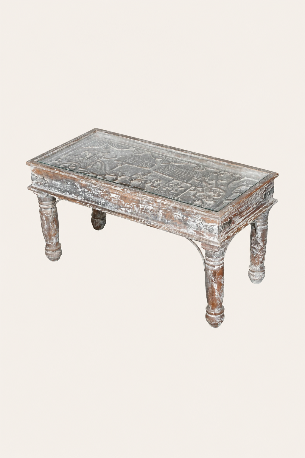 Wooden Carved Indian Style Coffee Table