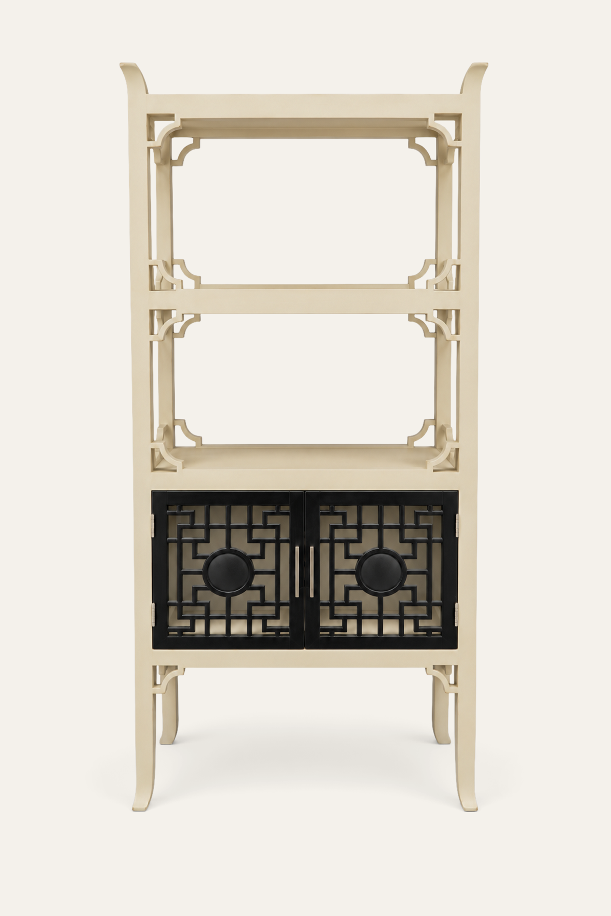 Three-Tiered White Open Display Shelf for Home & Office Spaces