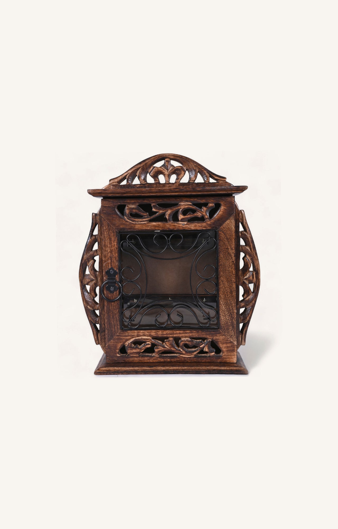 Classic Wooden Key Box with Carving - main