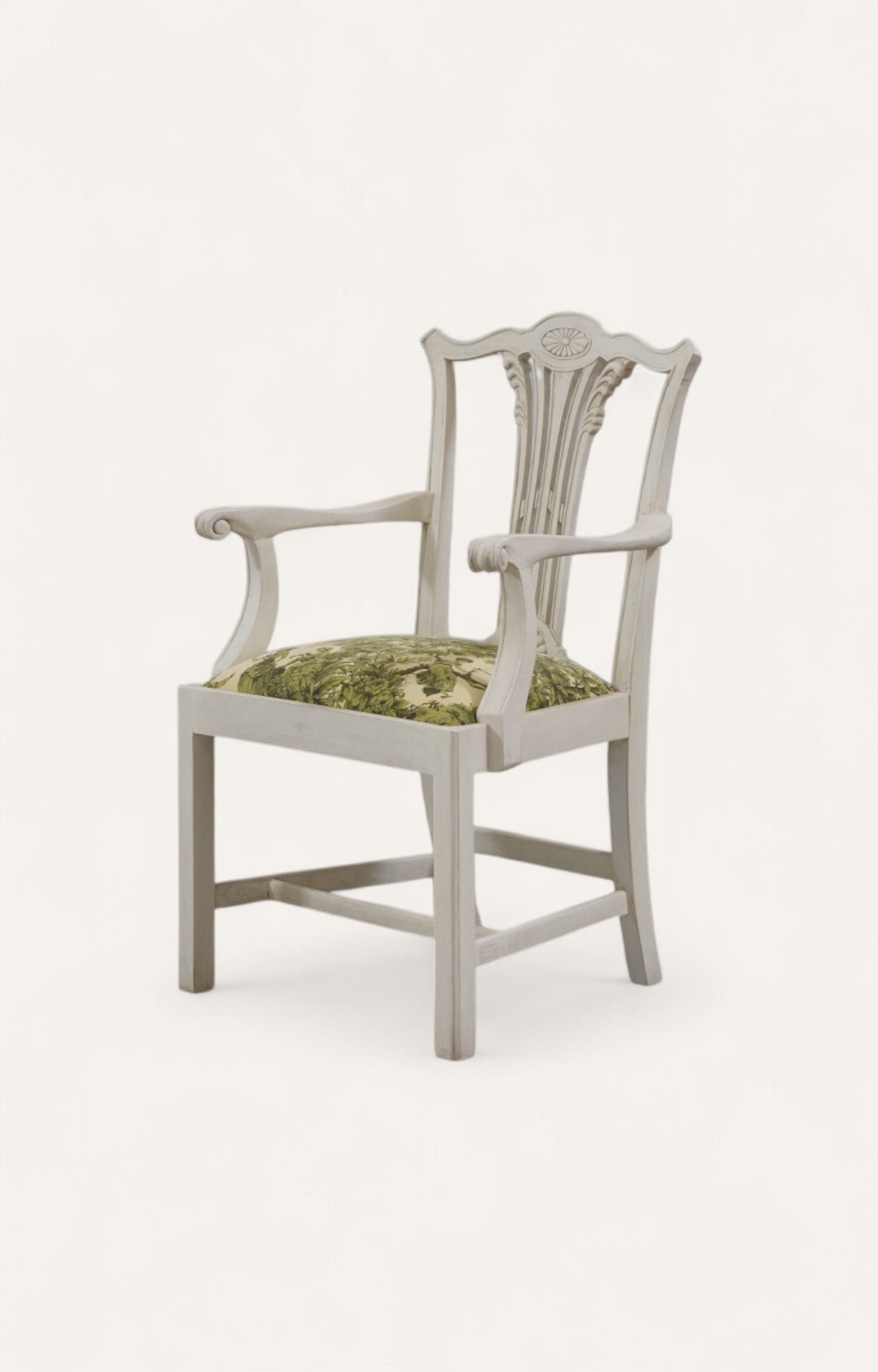 Colonial Armchair with Printed Seat