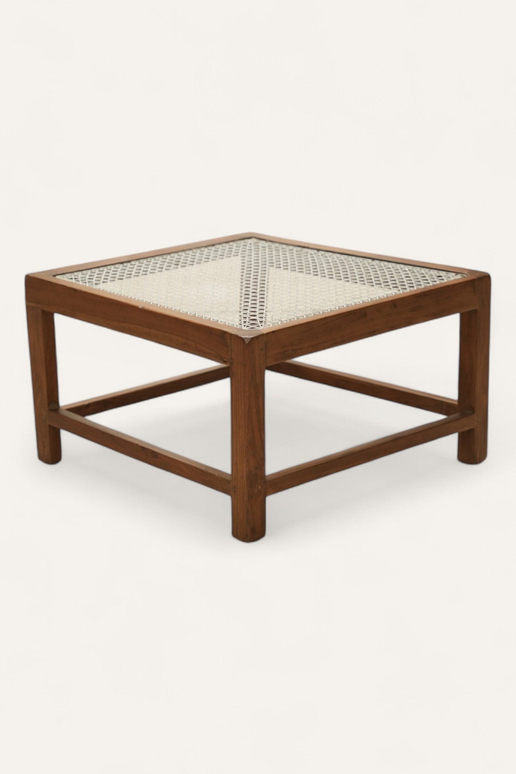 Colonial Wooden Coffee Table with Cane Top