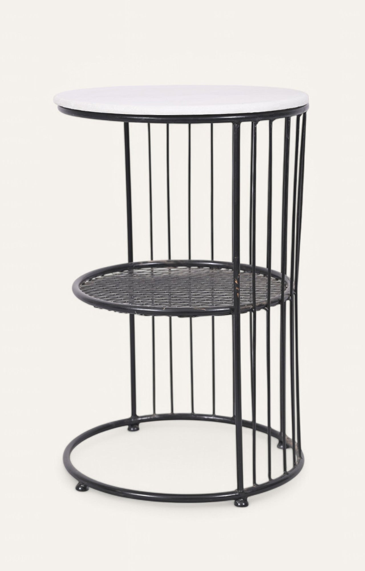 Contemporary Metal & Marble Side Table