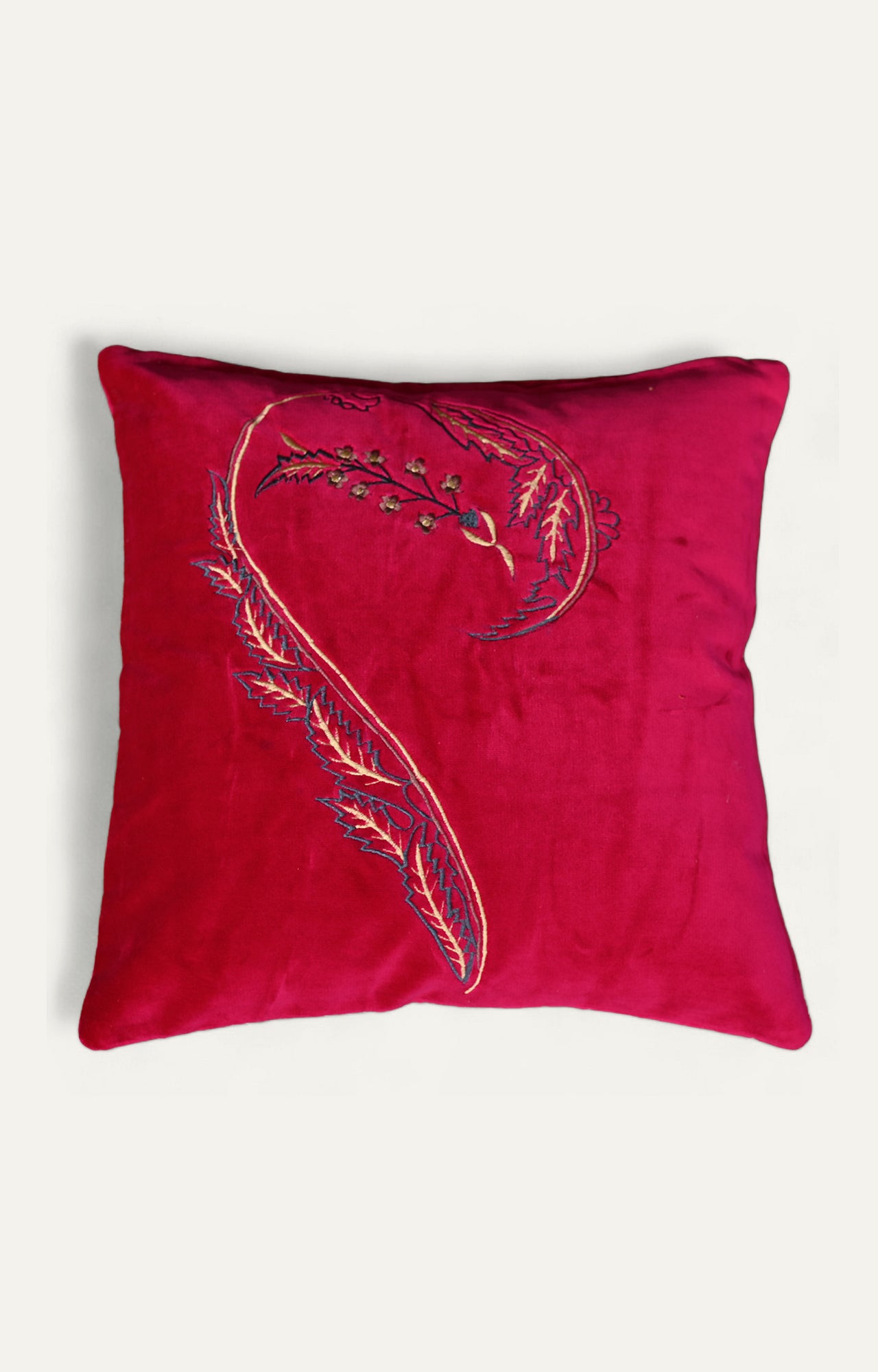 Embroidered Velvet Cushion Cover