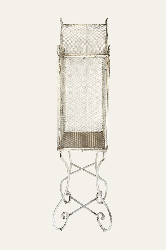 Ornate Metal Cage with Scrollwork Frame for Entryway Styling