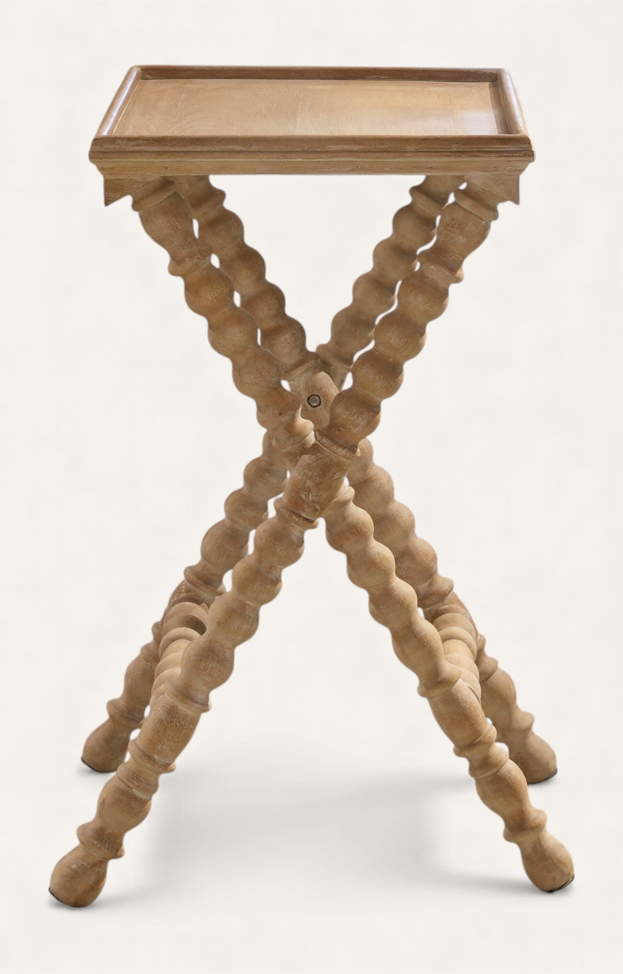 Modern Wooden Bobbin-Leg Side Table