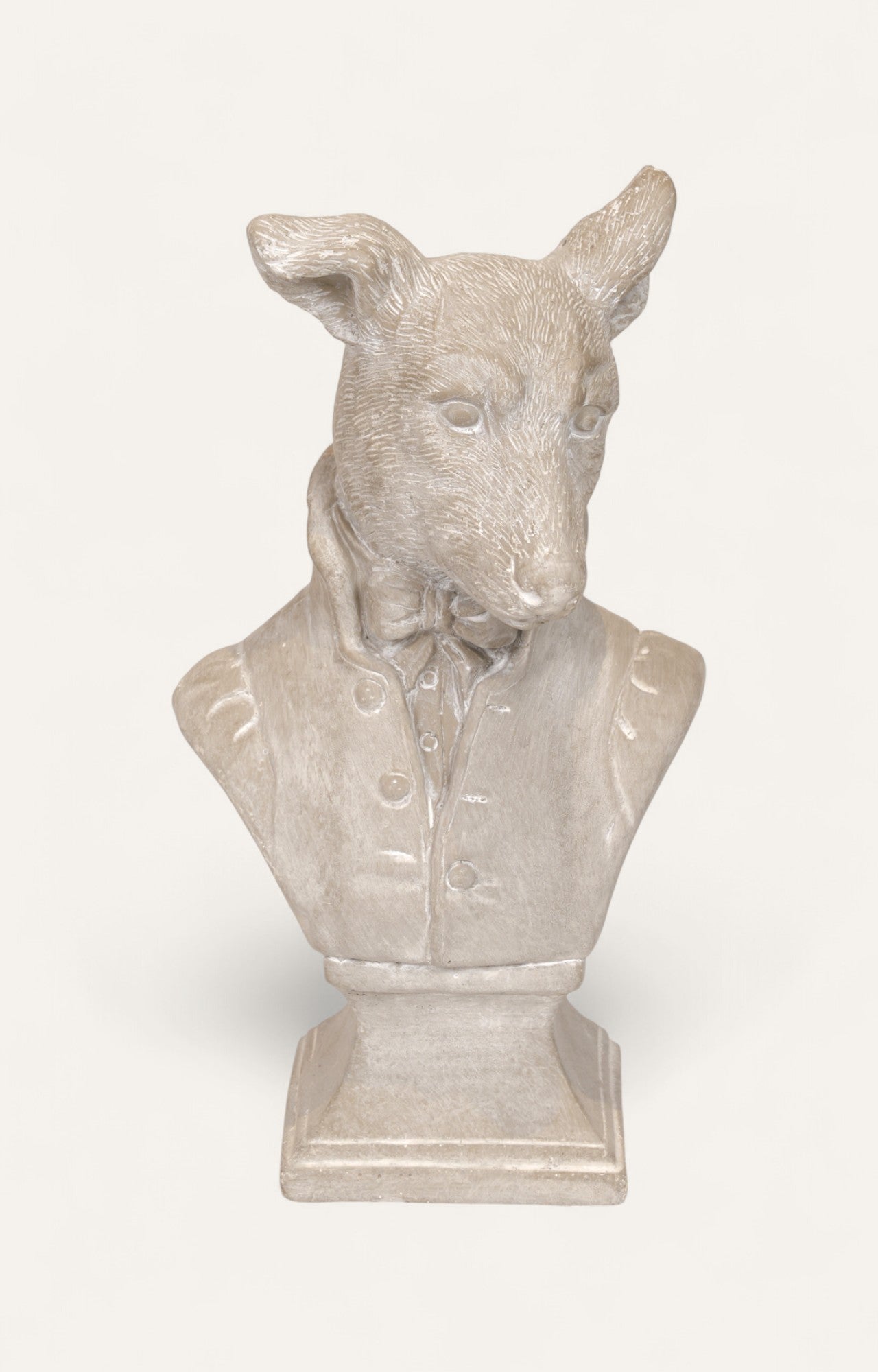 Cement Dog Bust Figurine