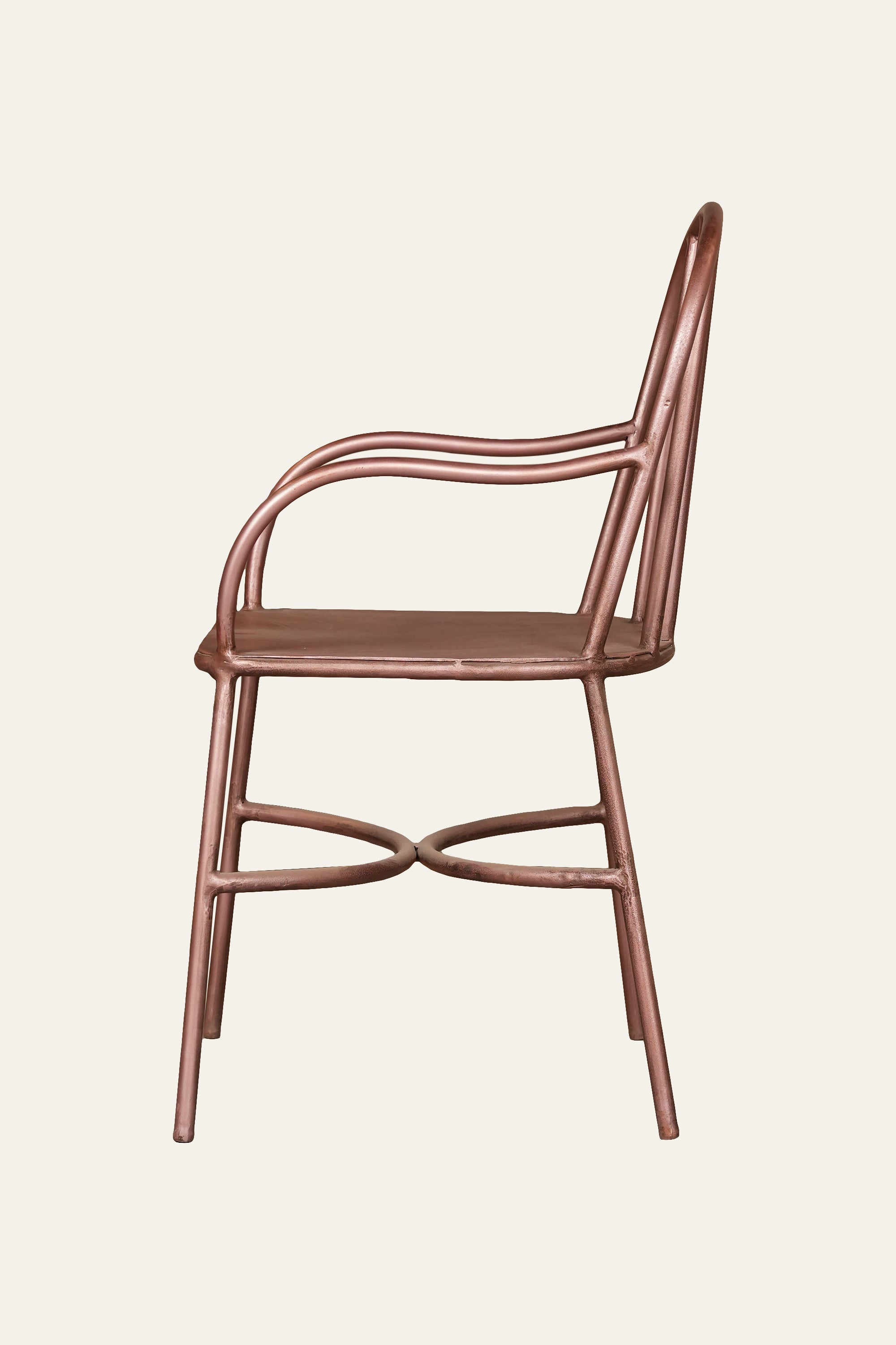 Metallic  Spindle-Back Arm Chair in  Pink