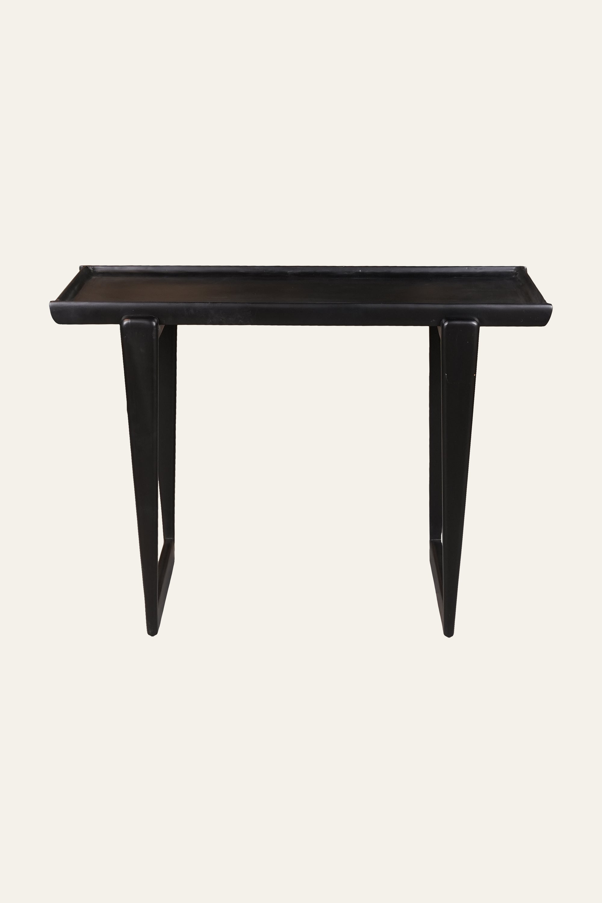 Minimalist Black Tray Top Console Table for Living Room
