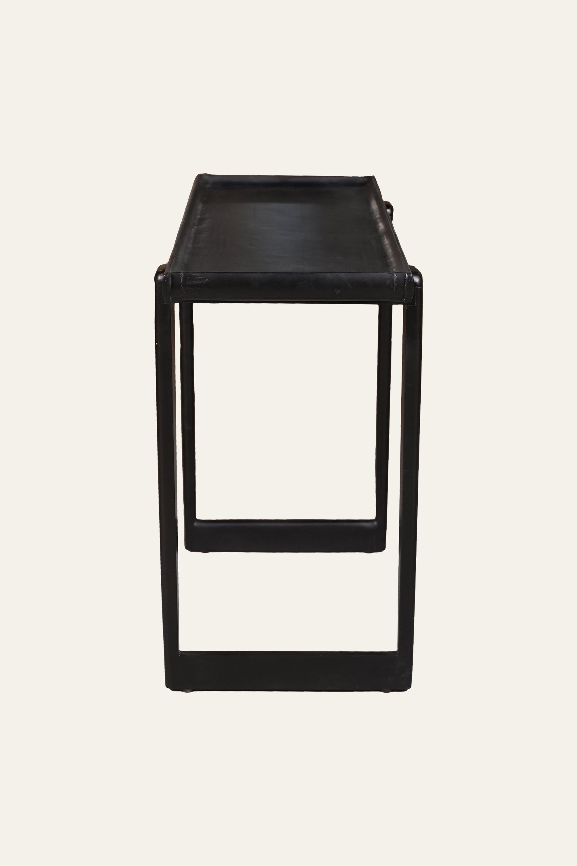 Minimalist Black Tray Top Console Table for Living Room
