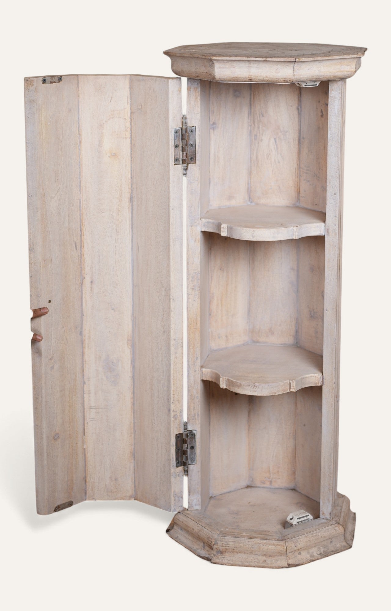 Wood Octagonal Stand With Storage