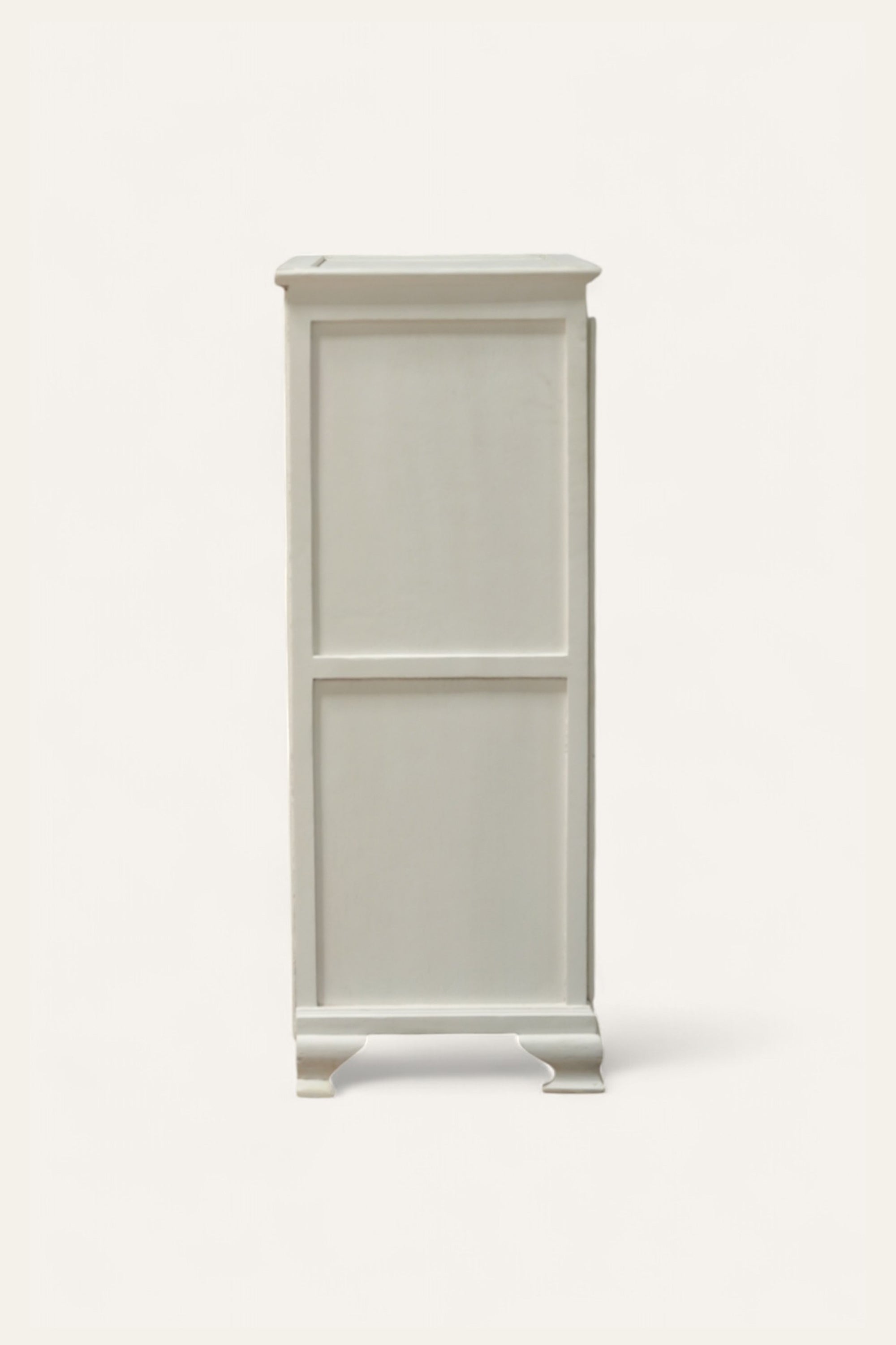 Wooden Single Door Storage Cabinet with Oval Carving