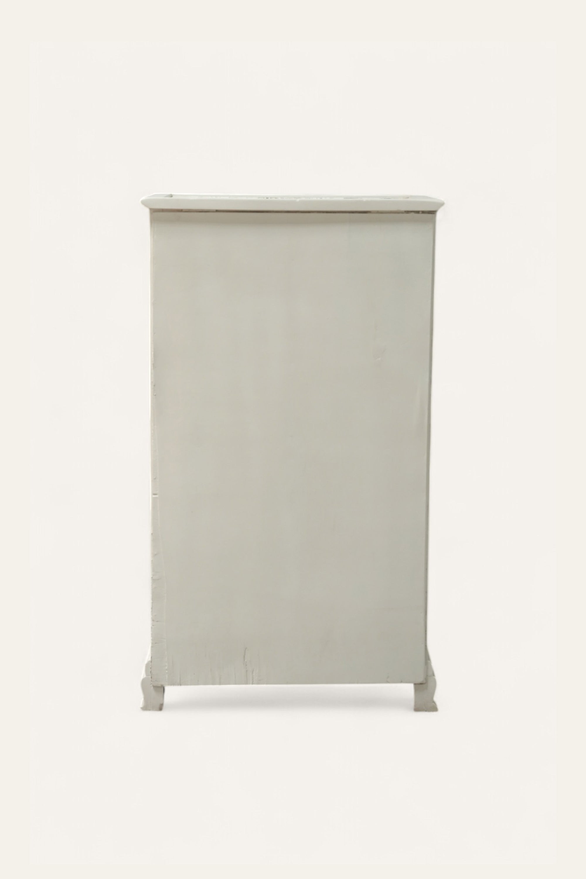 Wooden Single Door Storage Cabinet with Oval Carving
