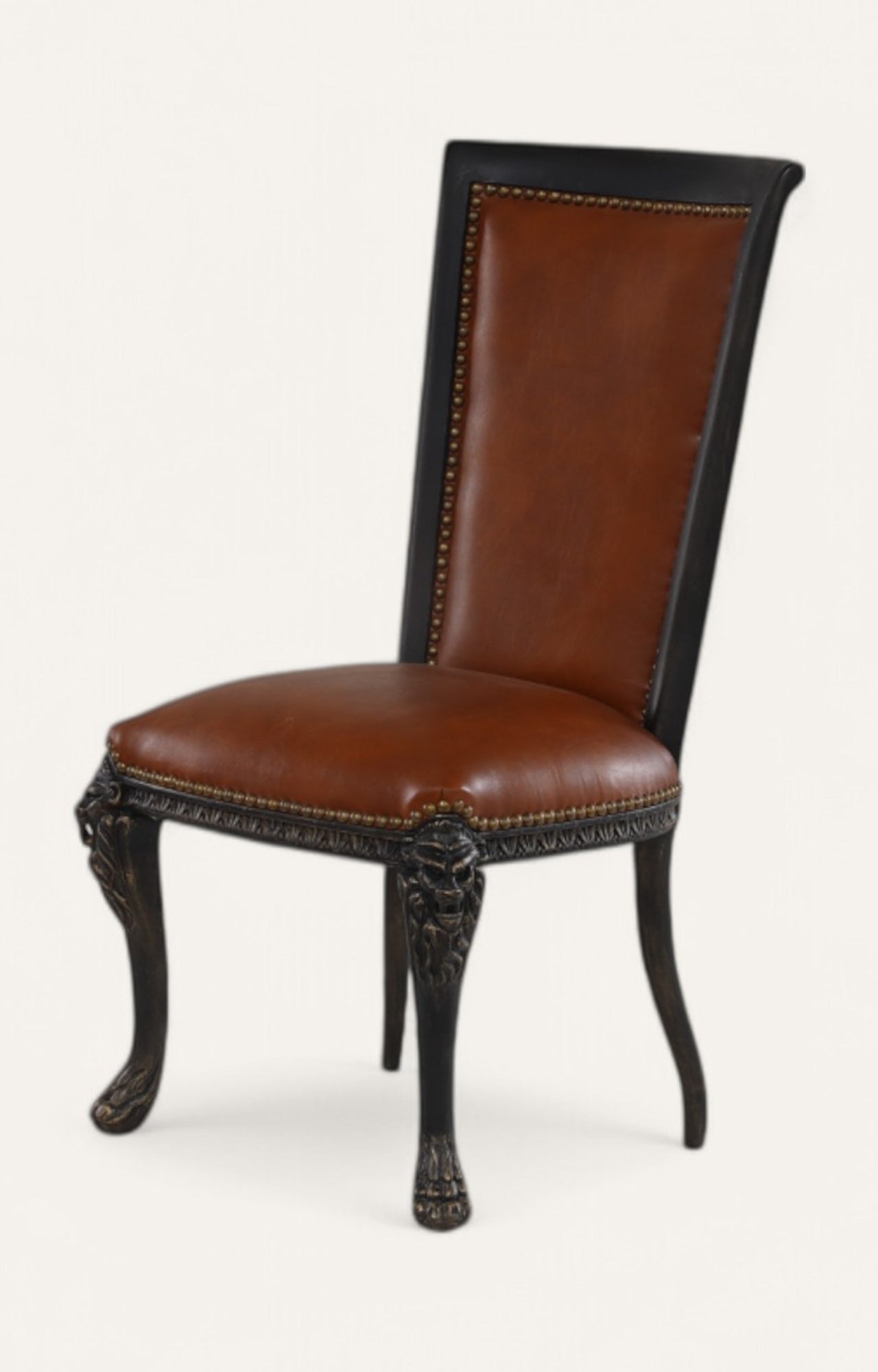 French Leather Lion Head chair