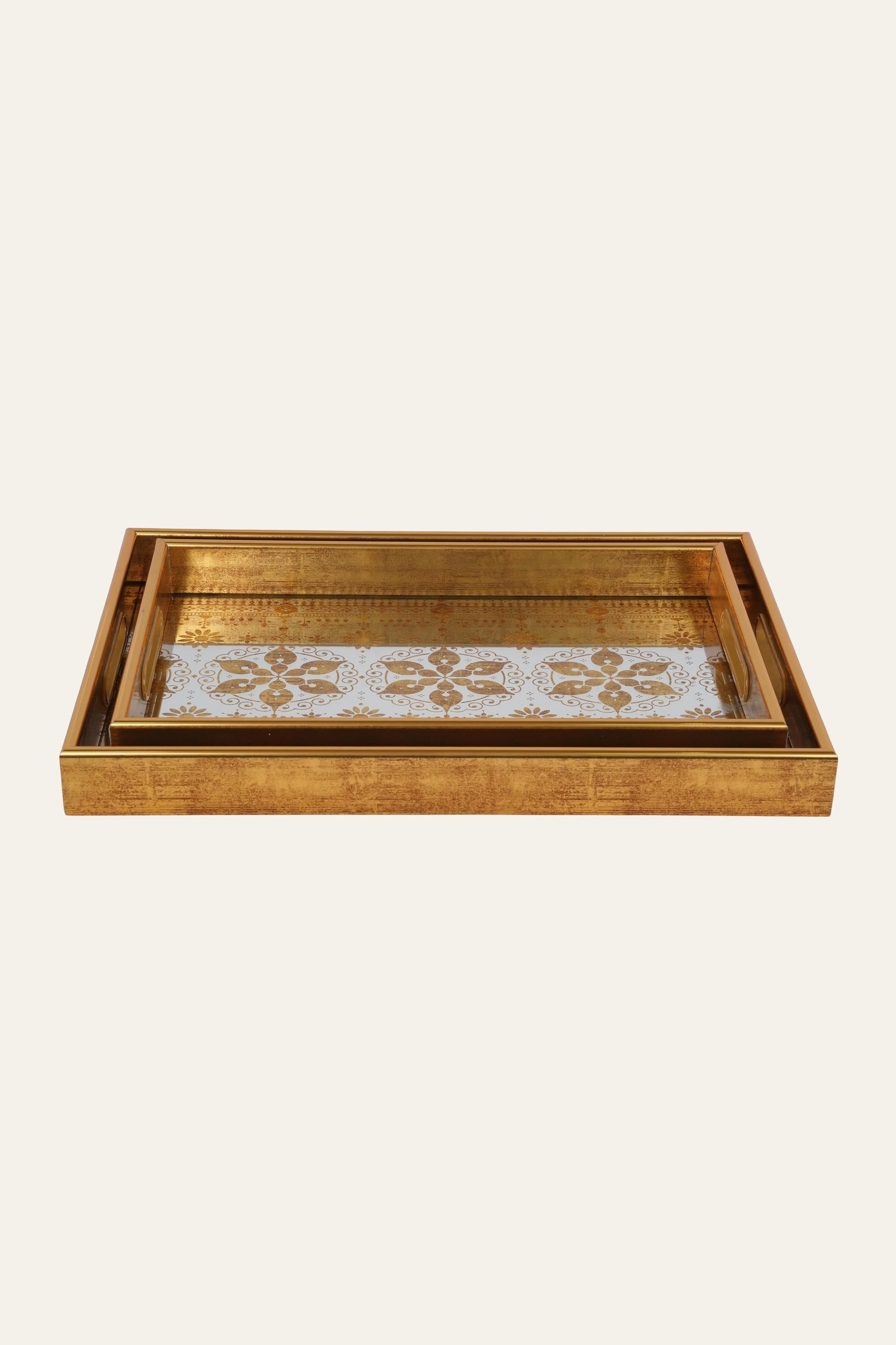 Rectangular Floral Glass Tray - Small