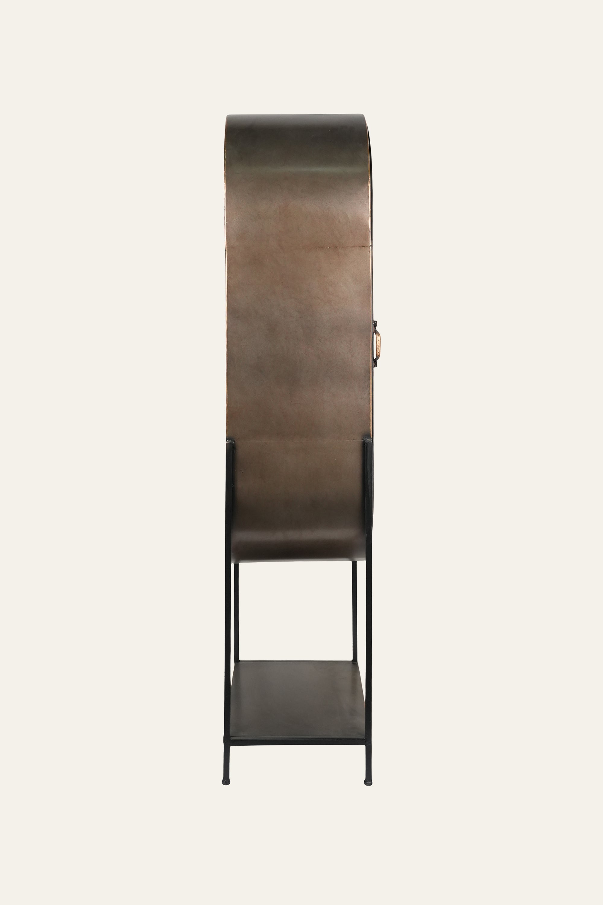 Black Arched Metal & Glass Curio Display Cabinet