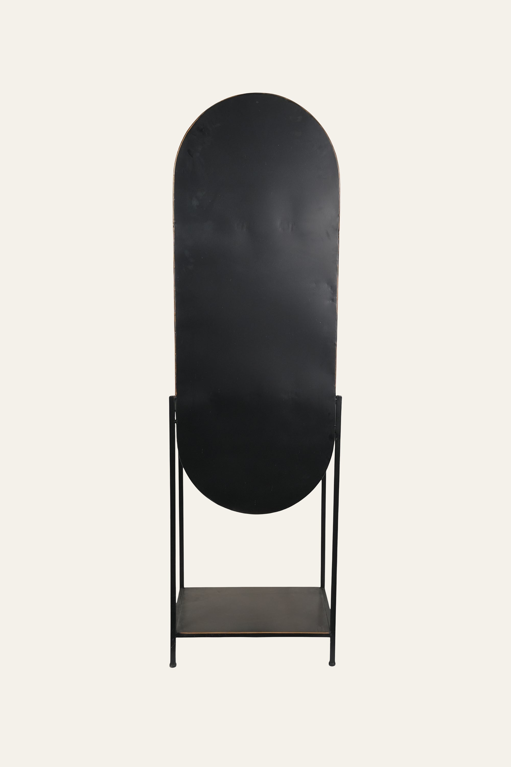 Black Arched Metal & Glass Curio Display Cabinet