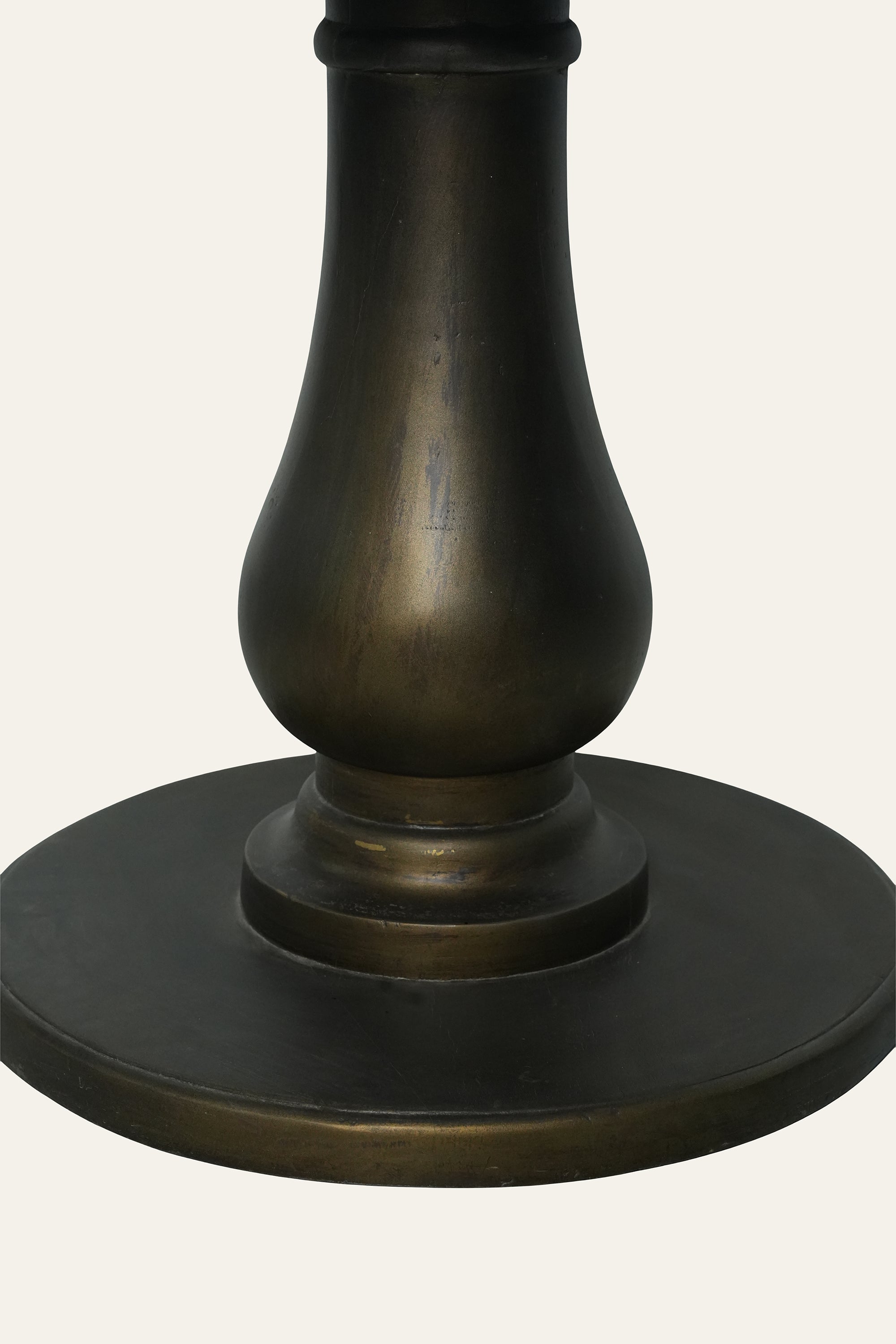 Black Baluster Pedestal Side Table with Wooden Top