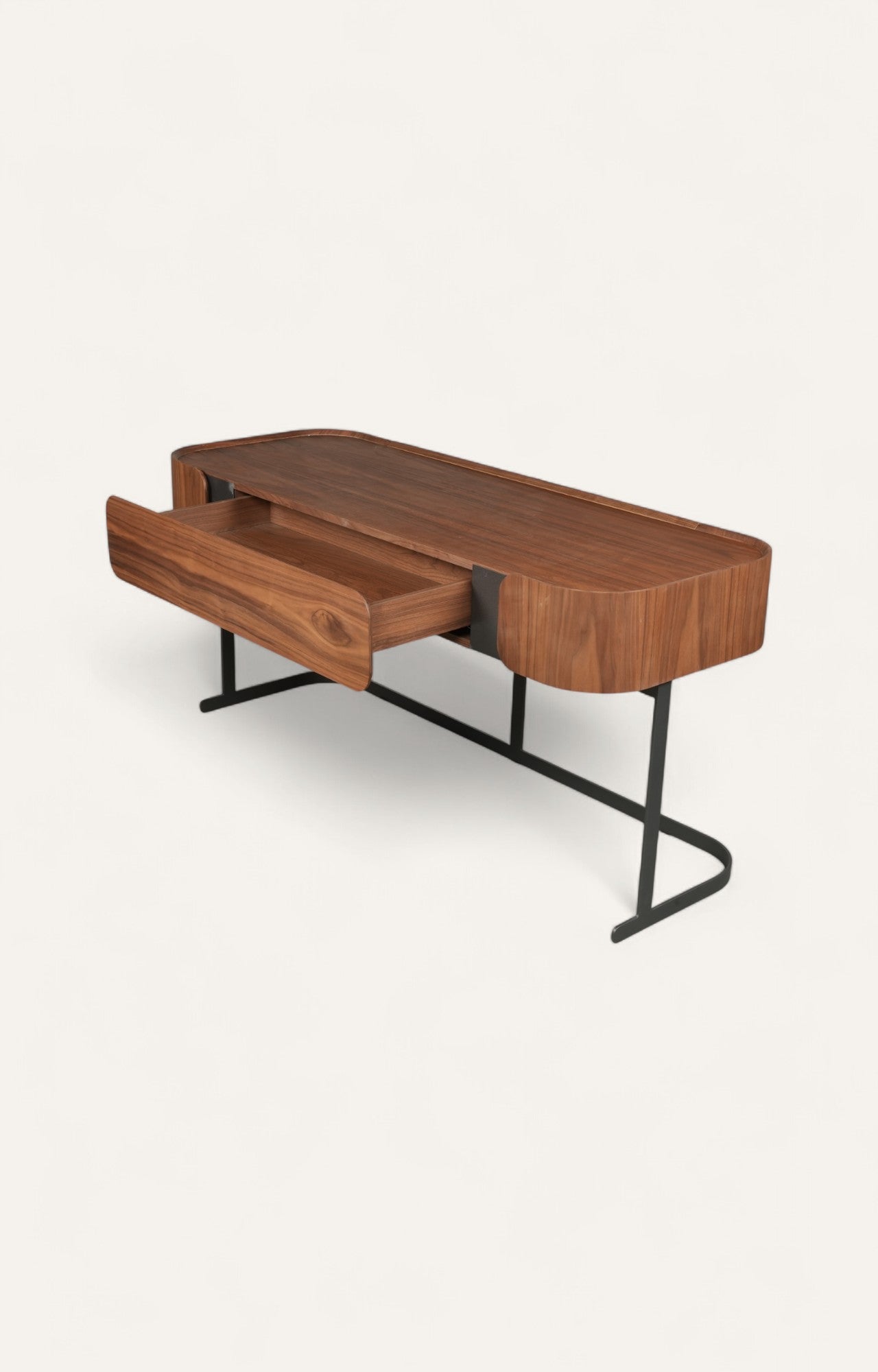 Modern Walnut Wood Writing Desk