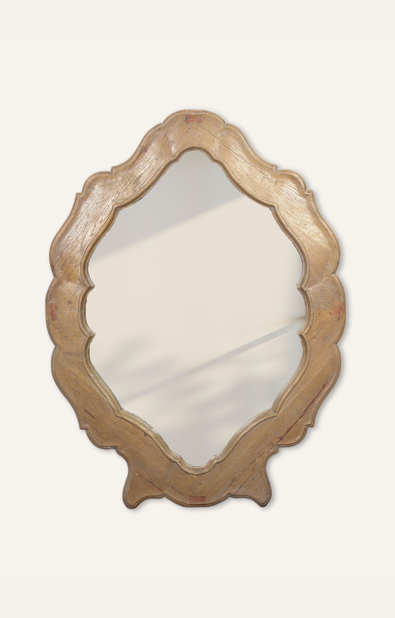 Ripple edges oak mirror