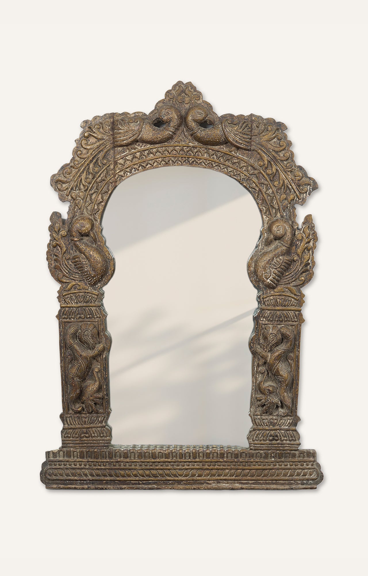 Handcrafted Victorian Carved Wood Mirror