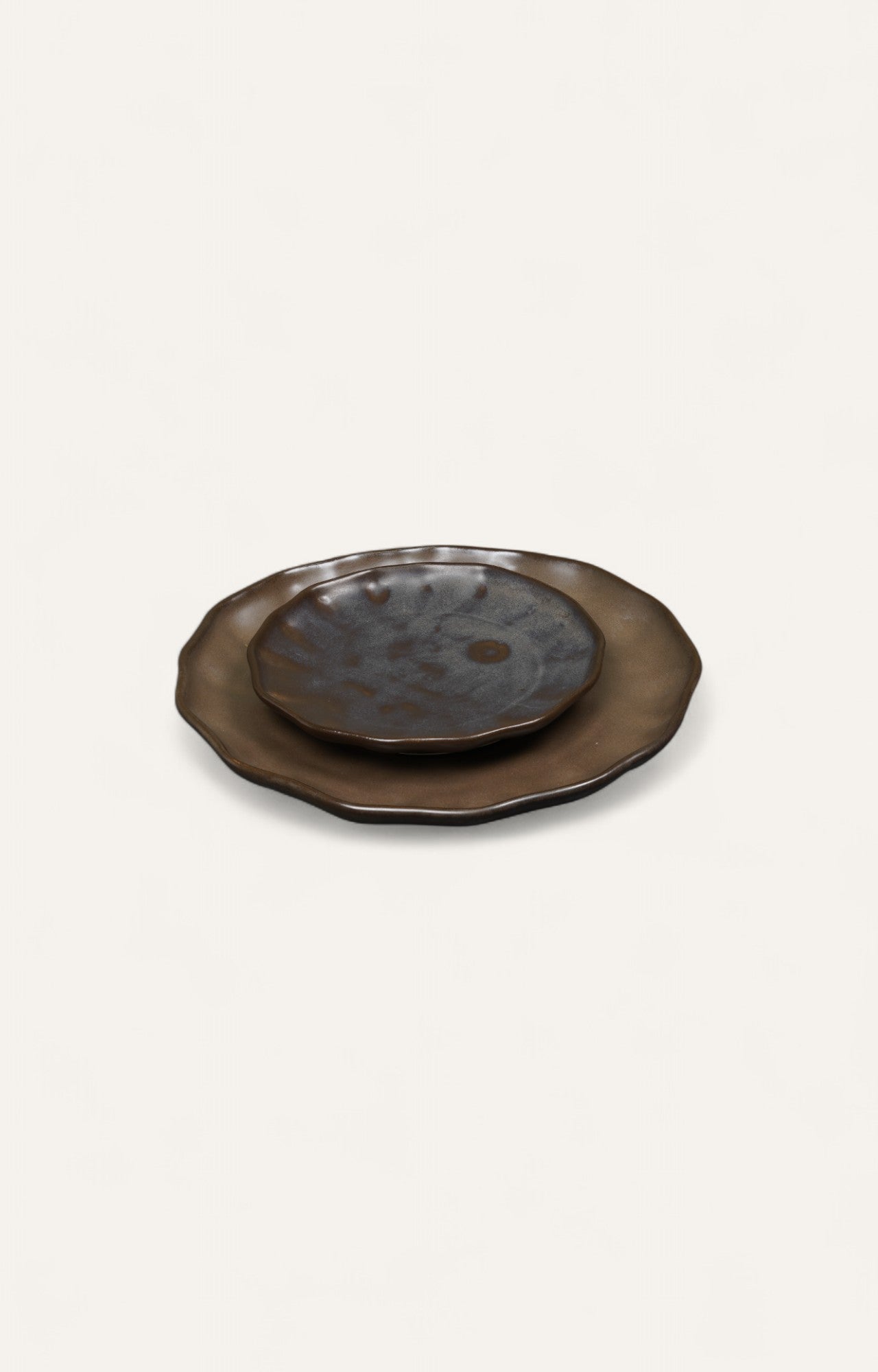 Sand Brown Ripple-Edge Plate