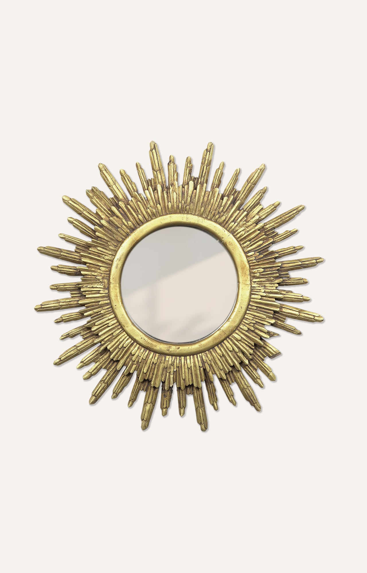 Mid century italian wood sun mirror