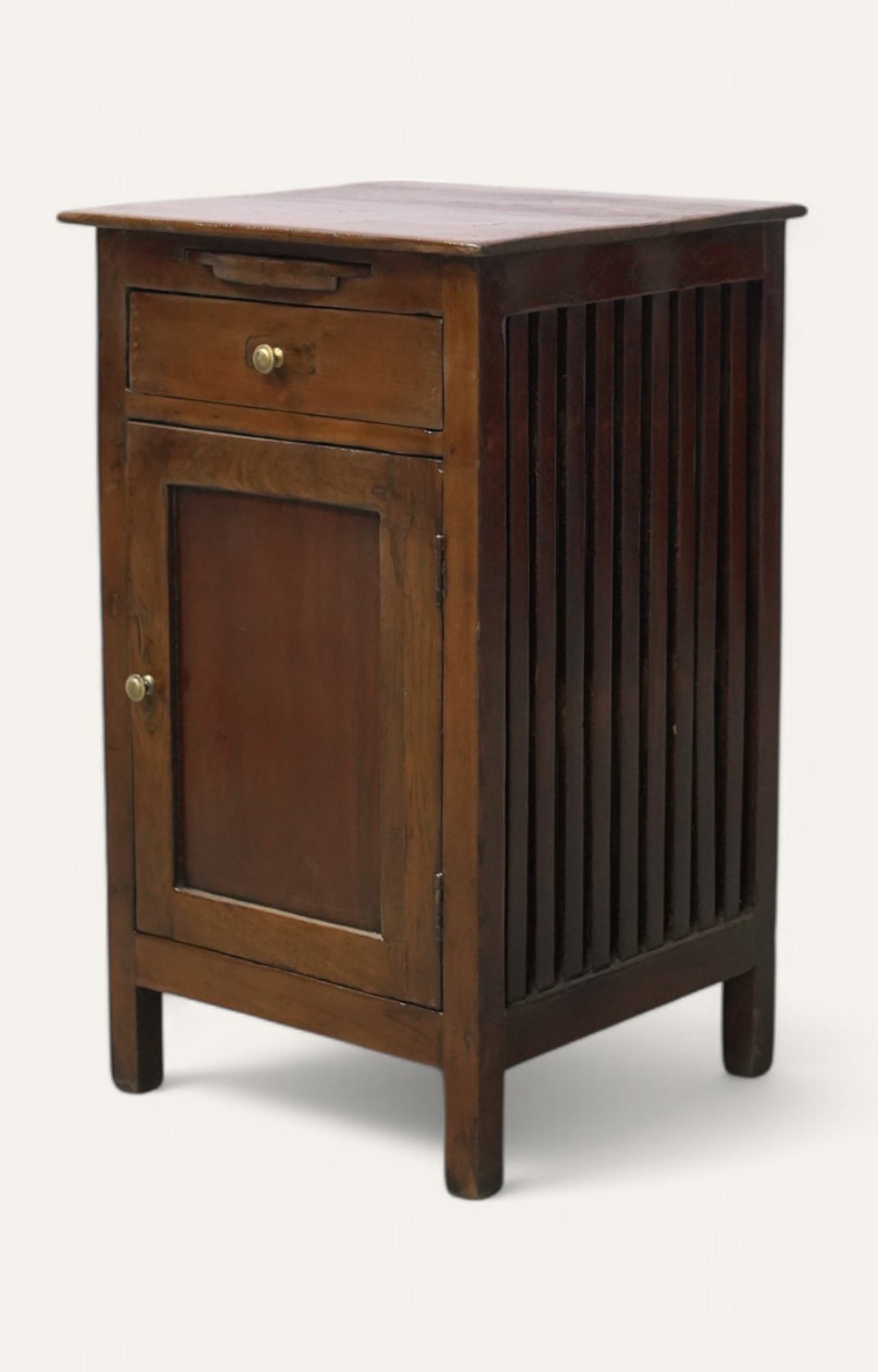 Antasia Slatted Wooden Vintage Side Cabinet