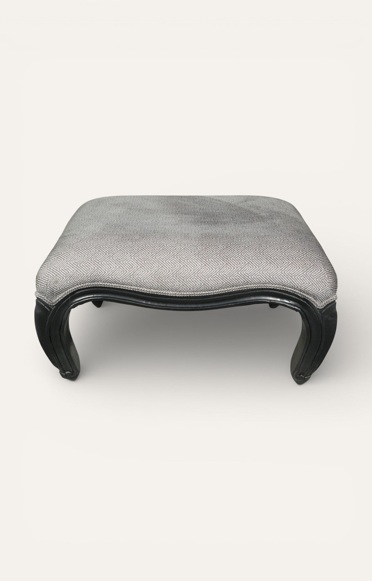 Cozy Ivory Upholstered Bench Sofa with Black Frame