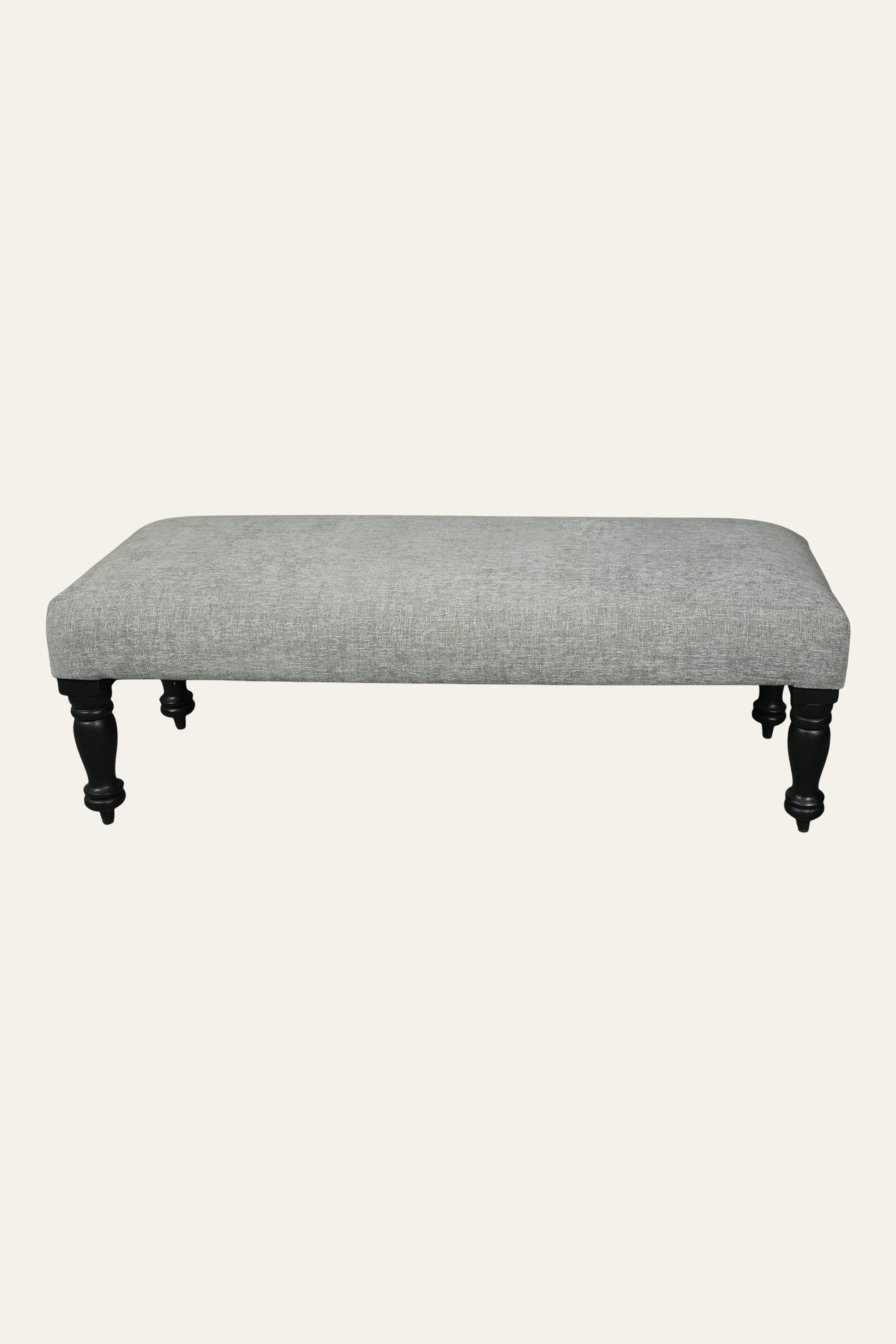 Grey Upholstered Wooden Bench for Living Room