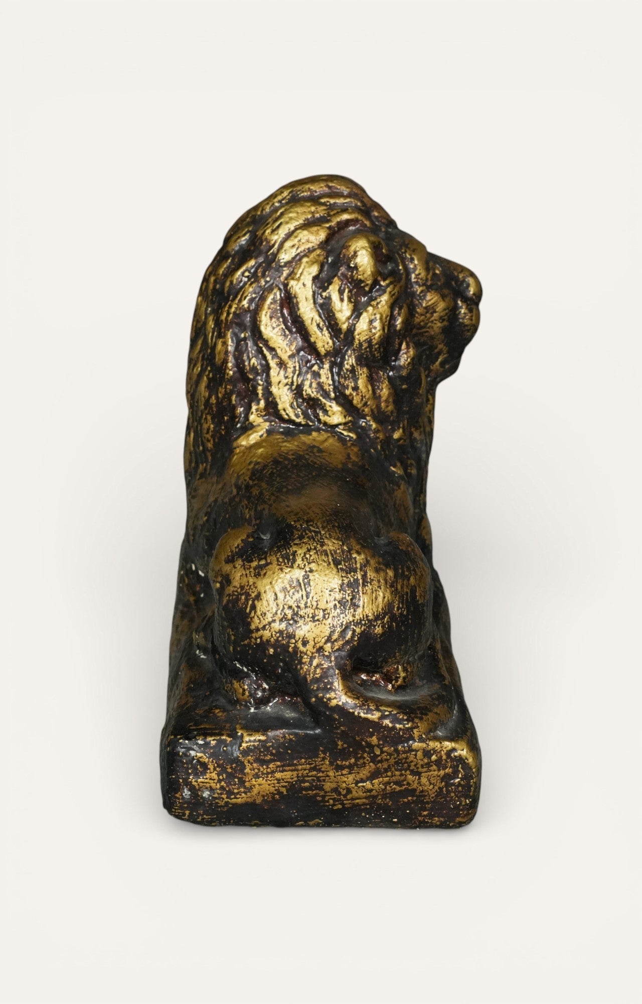 Antique Gold-Toned Lion Sculpture
