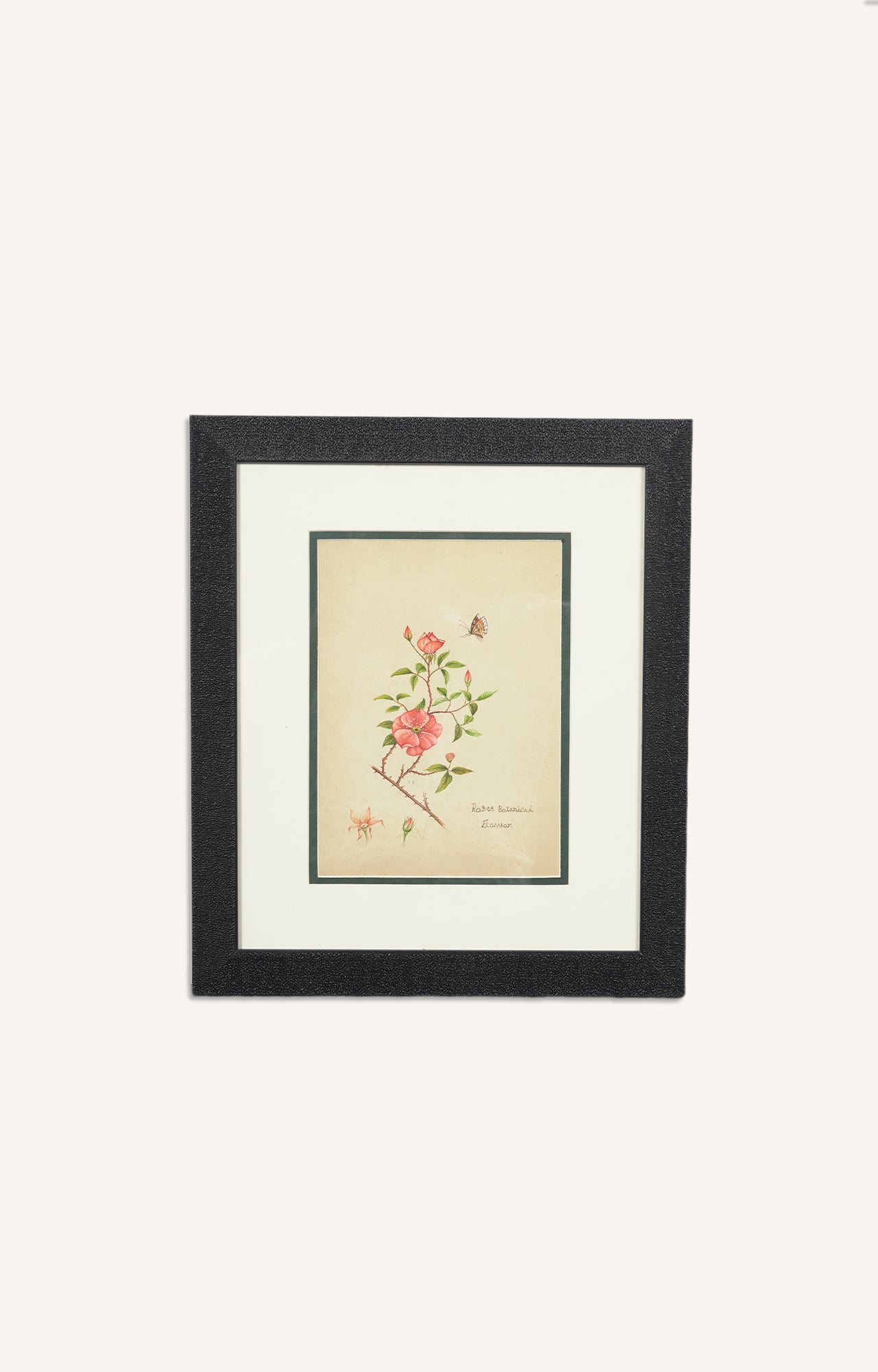 Willow leaf red rose painting