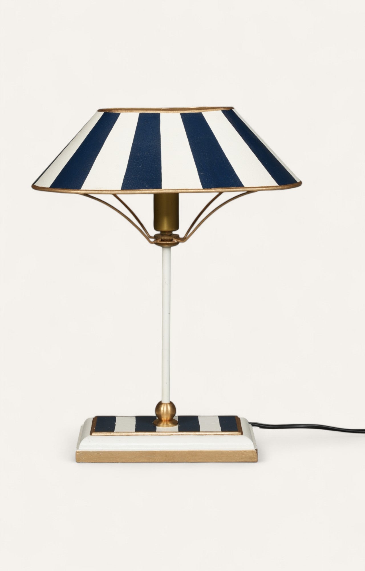 Navy and White Striped Table Lamp