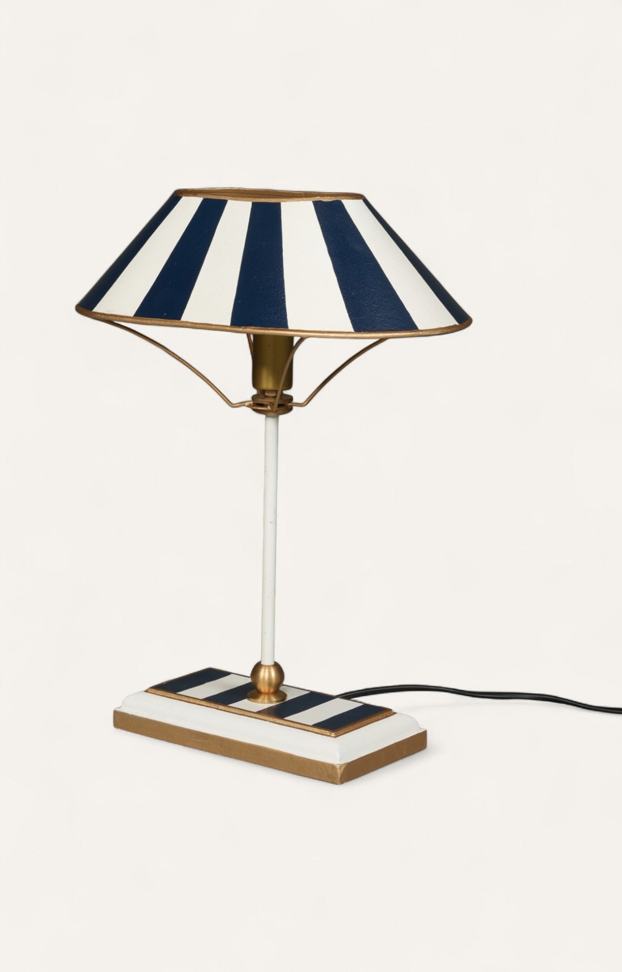 Navy and White Striped Table Lamp
