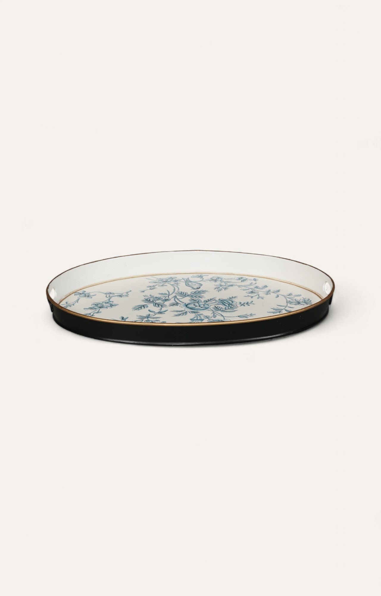 Oval Floral Accent Tray