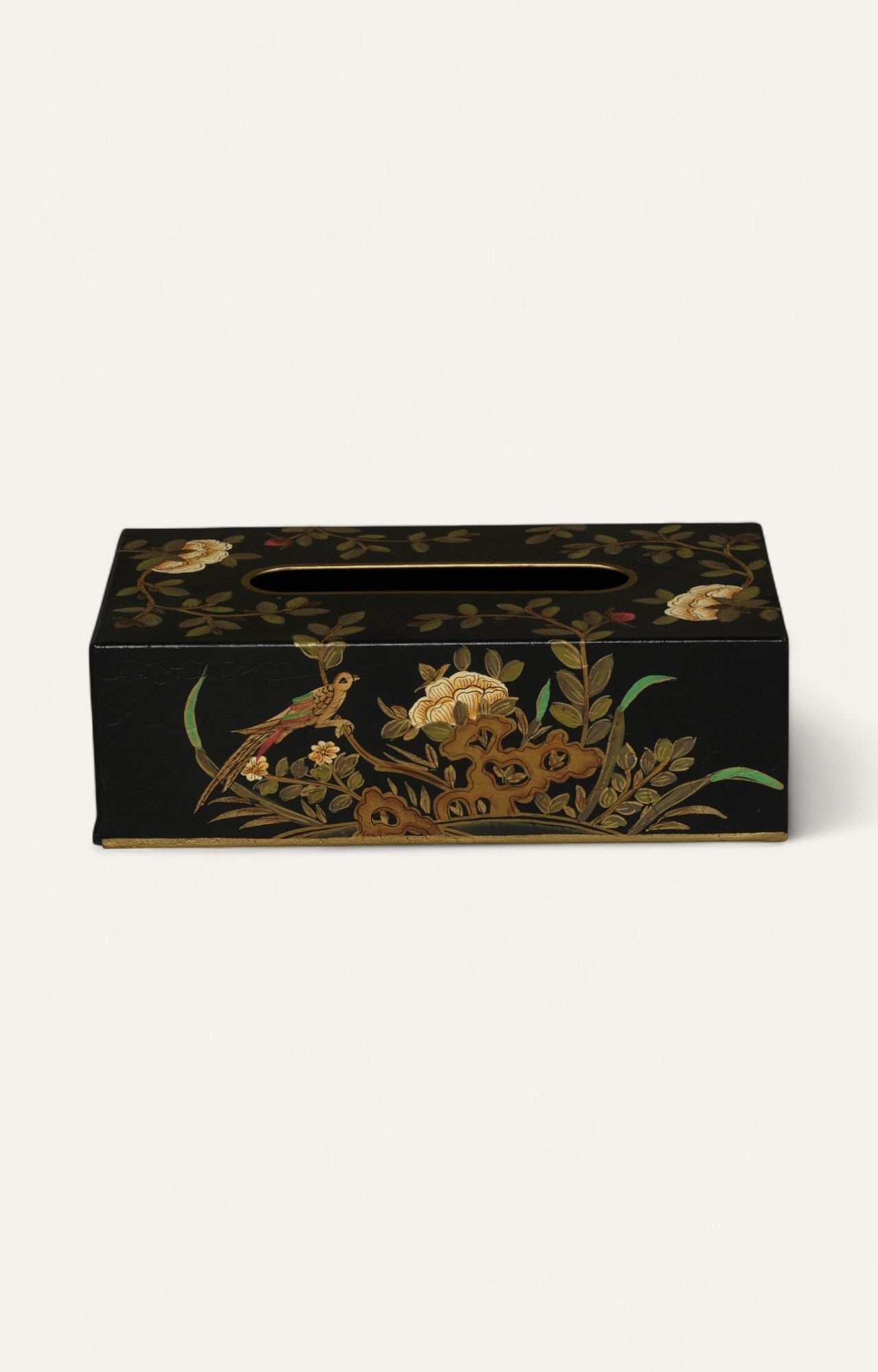 Hand-Painted Chinoiserie Tissue Box Cover