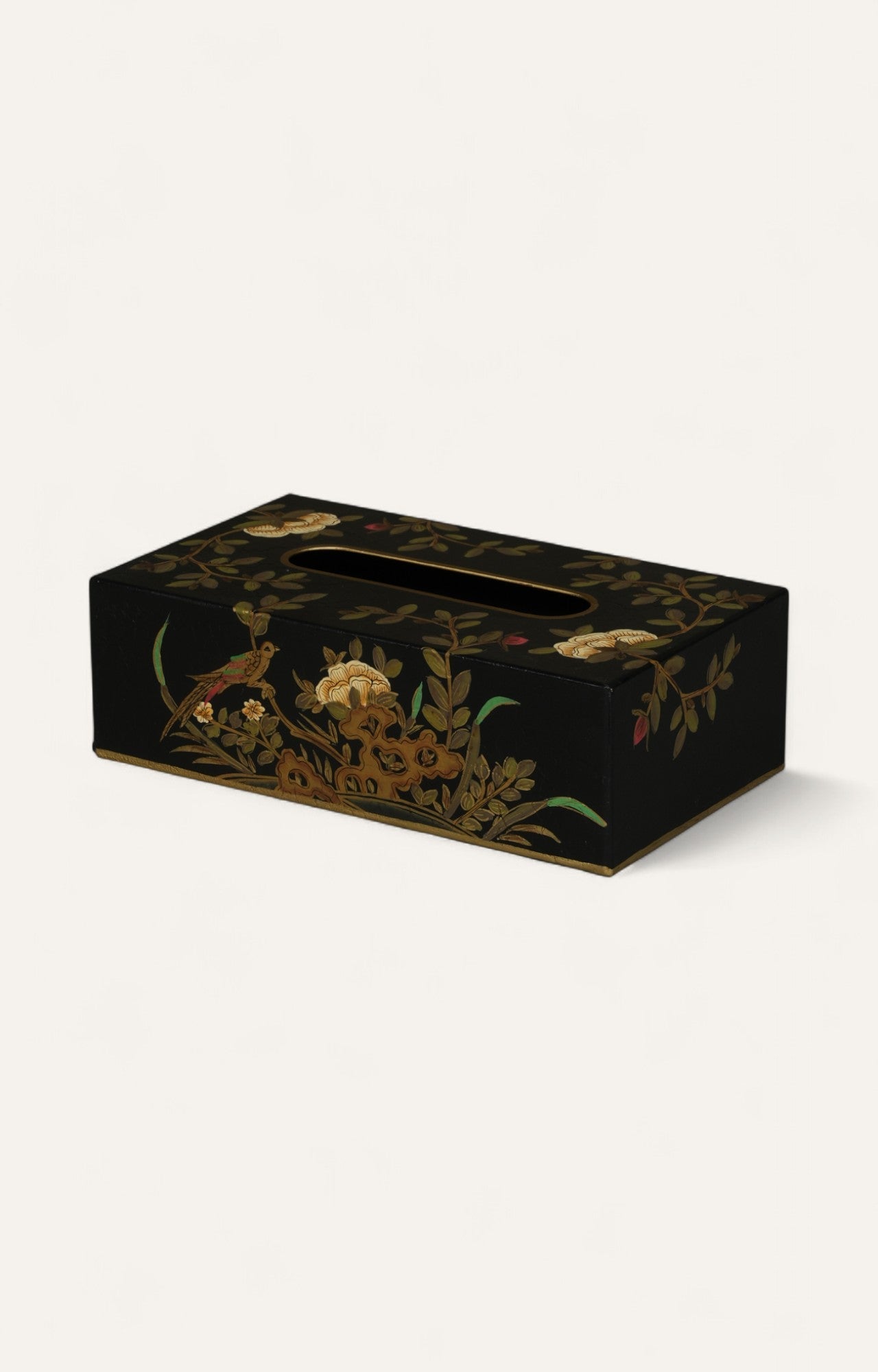 Hand-Painted Chinoiserie Tissue Box Cover
